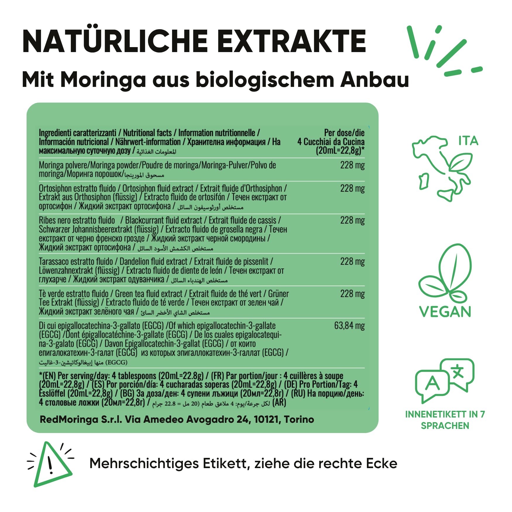 RedMoringa Cortisol Senken Frauen 3in1 150 Vegane Kapseln + 500ml