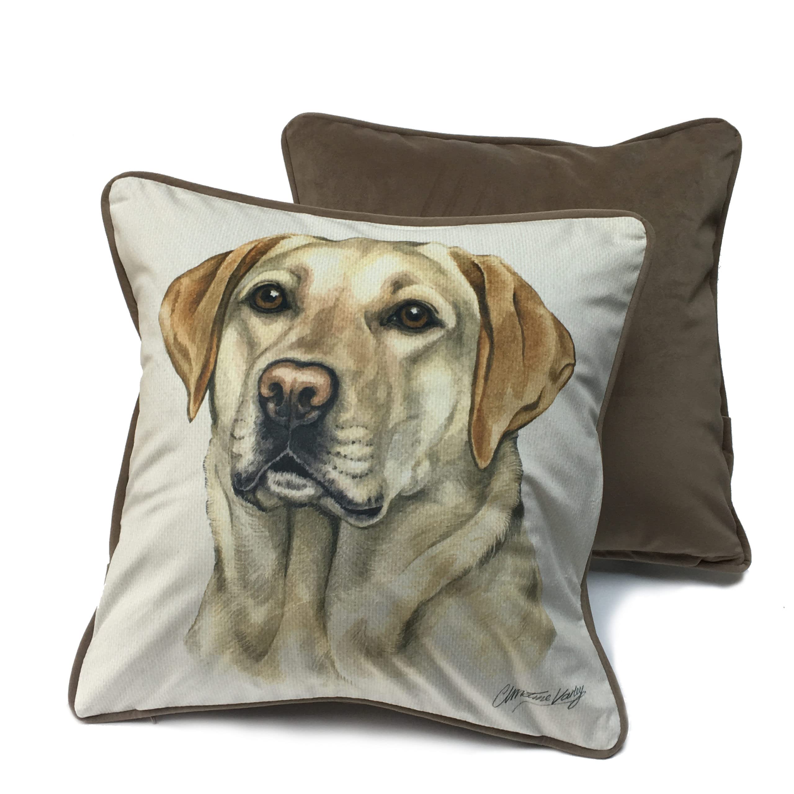 WaggyDogz Golden Labrador Luxury Dog Cushion/Pillow by Christine Varley (CUS-UK151)