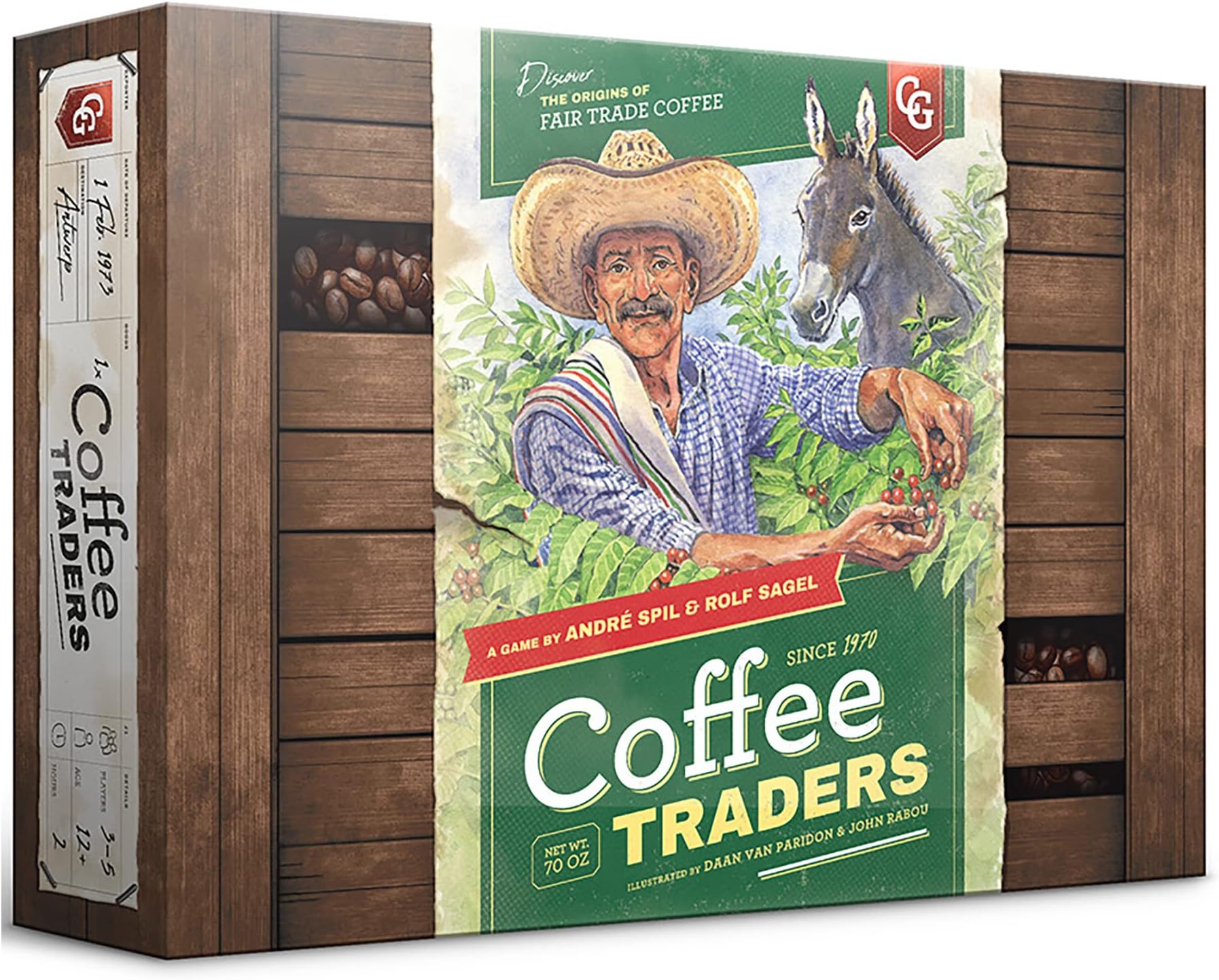 Capstone Games Coffee Traders Board Game for 3-5 Players - Economic Strategy and Trading Focused Euro Style Gameplay with Market Competition and Resource Management Depth | 120 Min Playtime | Ages 12+
