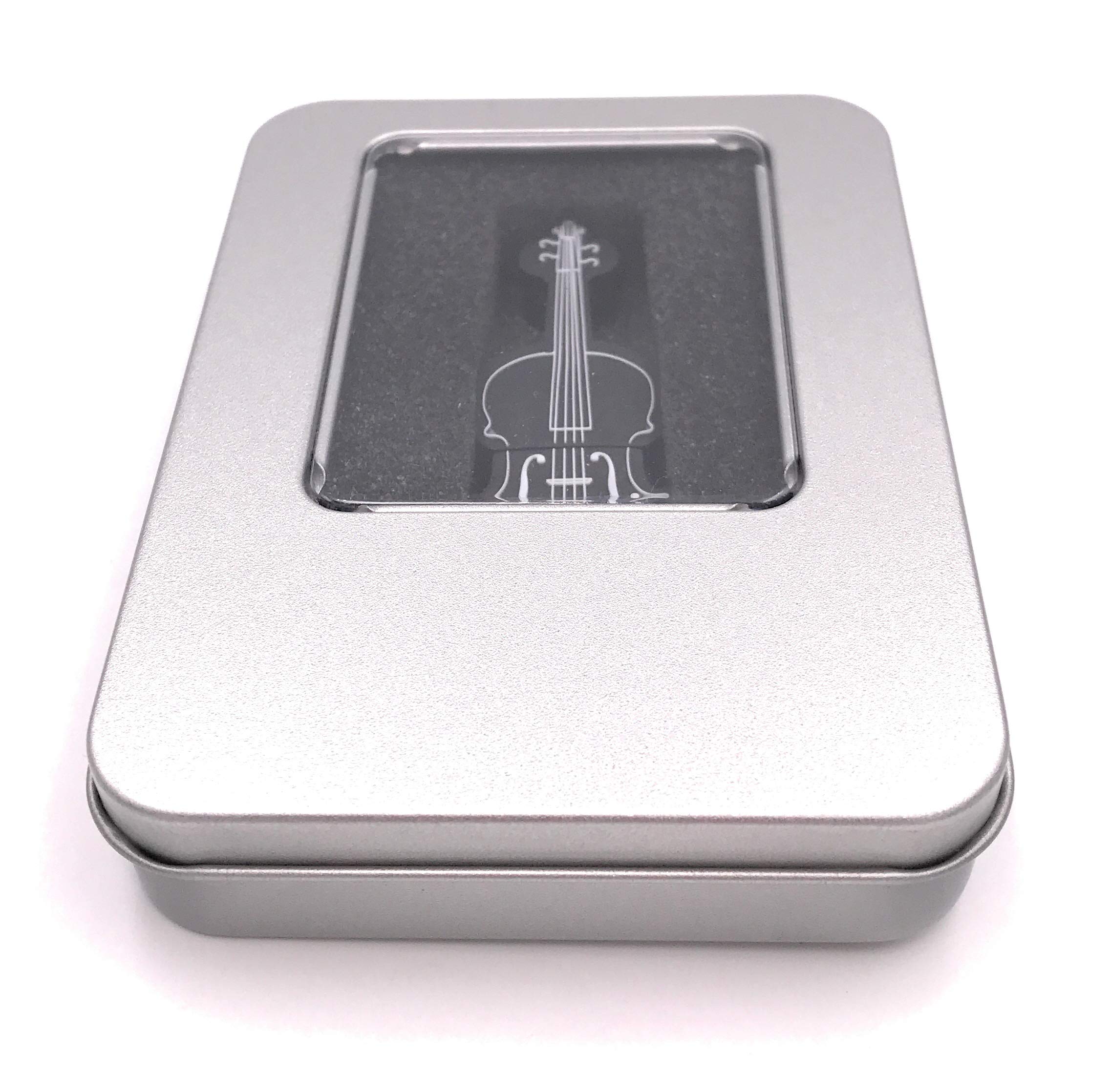 Onwomania Bass Cello skrzypce czarne pendrive USB w aluminiowym pudełku prezentowym 128 GB USB 3.0