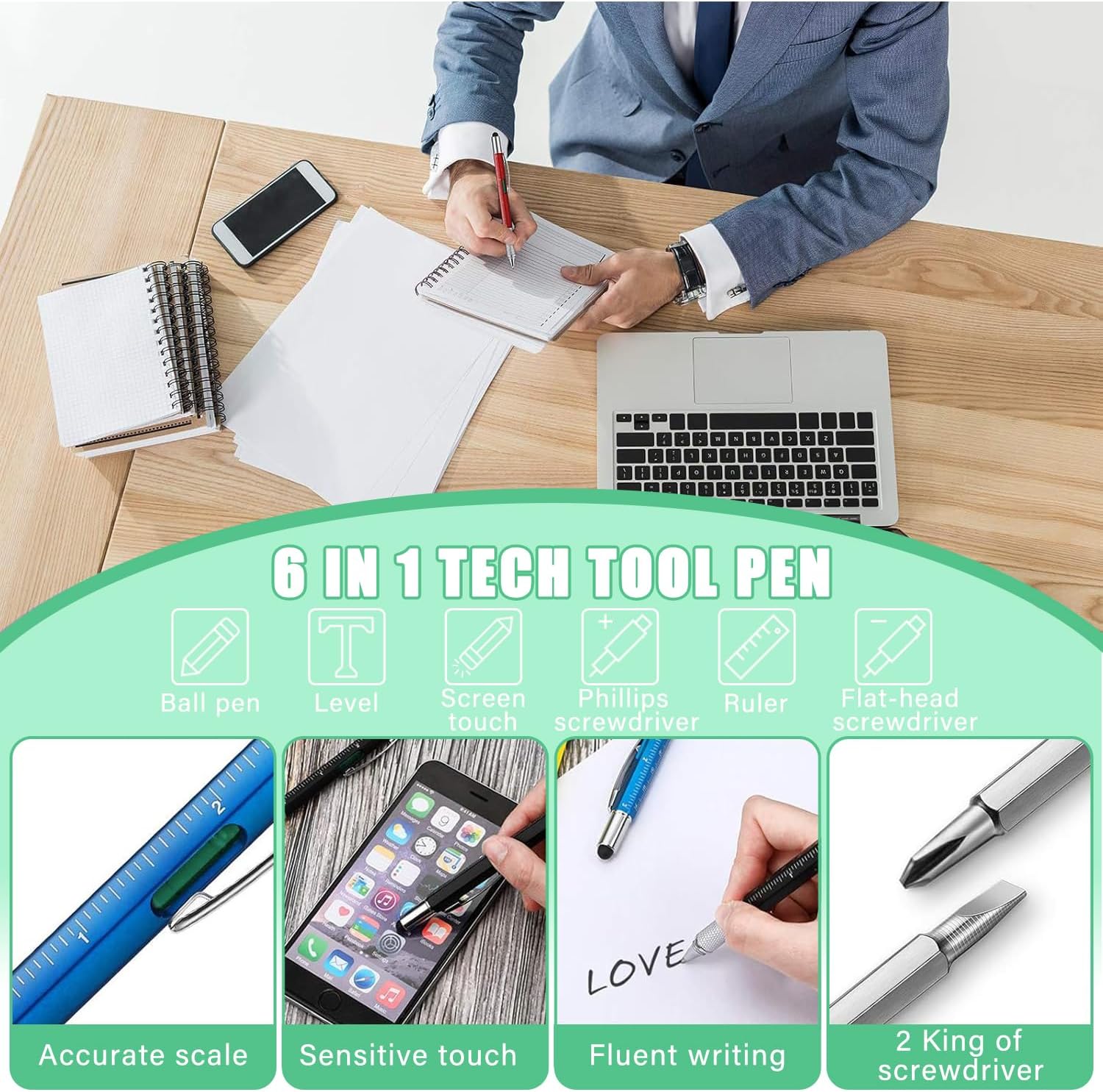 24 Pcs Mini Tape Measure Screwdriver Keychain Set – Multitool with Credit Card Tool and Pen, Bulk Gifts for Adults, Christmas Party Favors, Men’s Survival and Tool Set – Ideal for Fathers