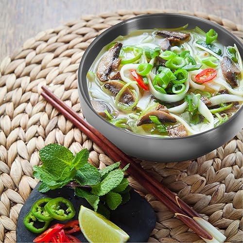 Miniatura 8 de CALLARON Comida coreana Tazón de acero inoxidable Tazones de ramen Tazones de acero inoxidable Tazón coreano Tazones de ensalada de verduras Cuencos