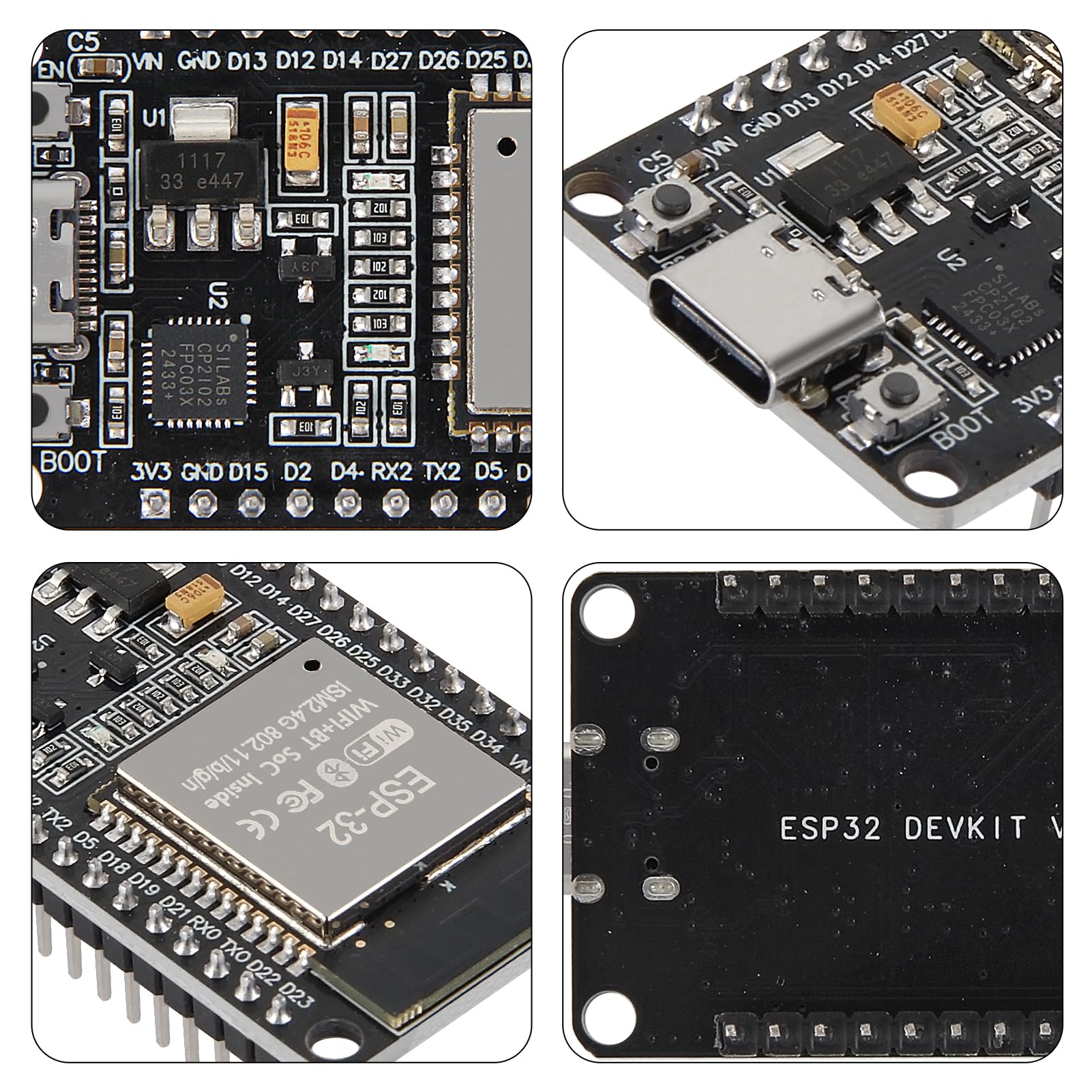 AYWHP ESP32 Breakout Board 3er-Pack Mit CP2102 & USB-C – 38-Pin IoT-Entwicklungsboard Für Arduino, WiFi & Bluetooth