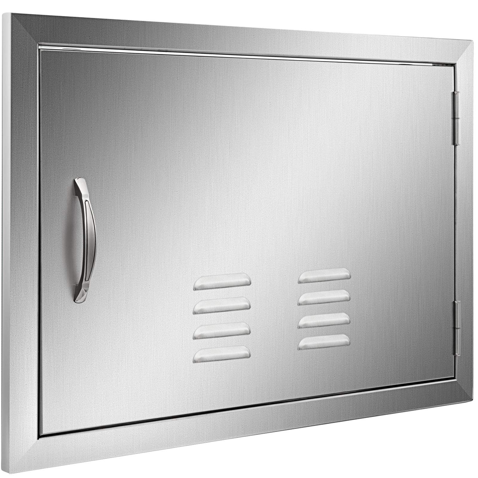 VEVOR BBQ Access Door 24 x 17 Inch Horizontal Island Door with Vents Stainless Steel Single Access Door Flush Mount Outdoor Kitchen