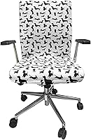 Vista 77 de Ambesonne - Funda para silla de oficina en acuarela, pinceladas abstractas con diseño de lunares, patrón geométrico grunge, fondo moteado, tela