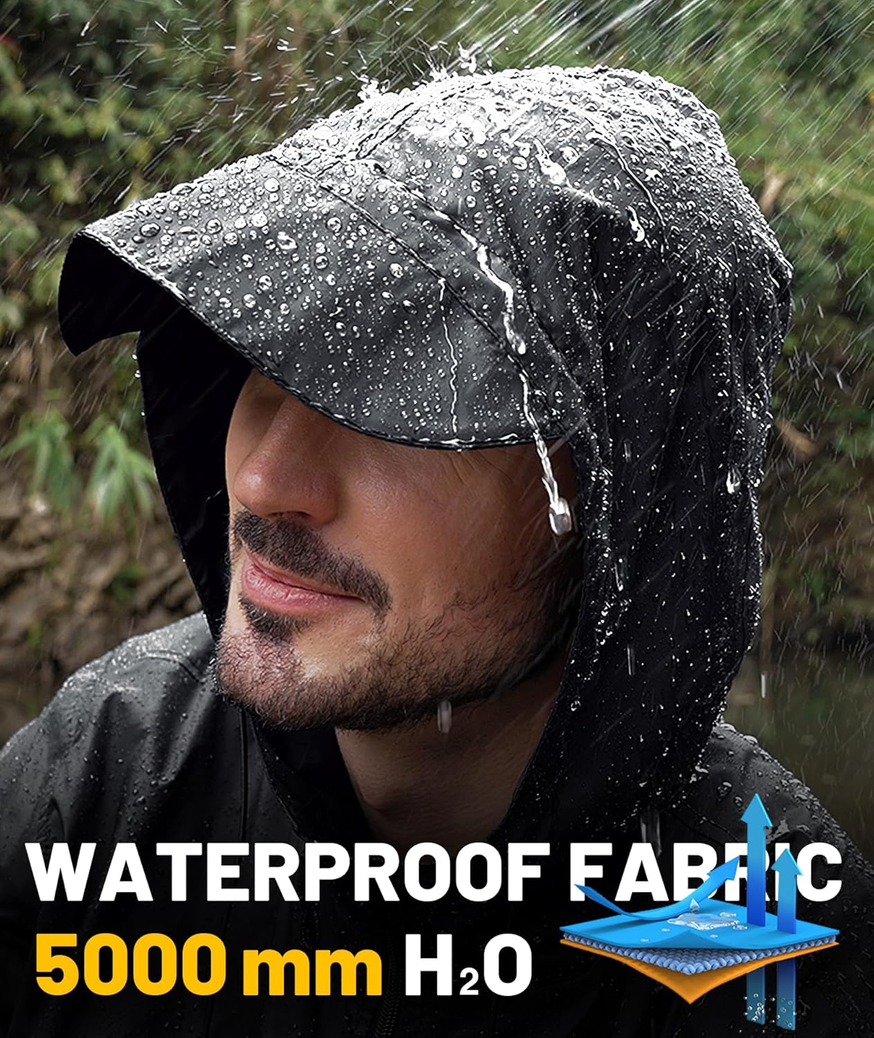 SWISSWELL Mens Rain Jacket & Coats Packable Lightweight Waterproof Windbreaker Hooded for Golf Cycling Hiking - Image 4