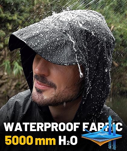 Miniatura 3 de SWISSWELL Chaqueta de lluvia para hombre impermeable, rompevientos, plegable, ligera, con capucha para golf, ciclismo, senderismo
