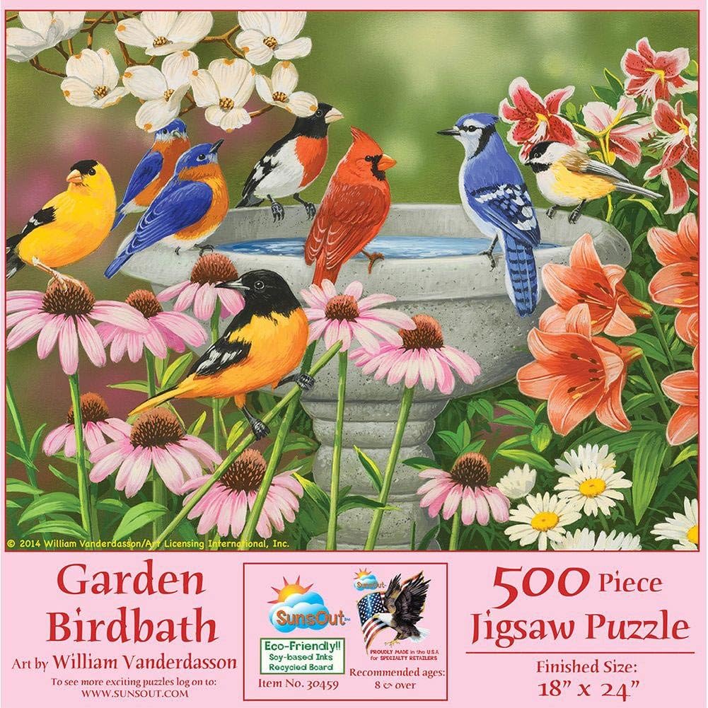 SunsOut Garden Birdbath Jigsaw Puzzle 30459 Toys & Games