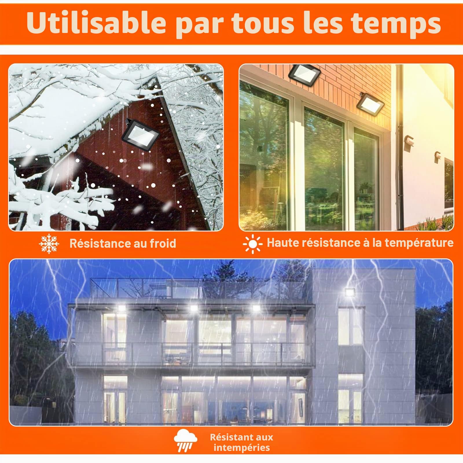 10W Projecteur LED Extérieur 10 Pièces, 900LM Super Lumineux, Étanche IP66, Projecteur Projecteur Blanc Froid 6000K, Projecteur Extérieur pour Jardin, Cour, Garage, Terrain de Sport
