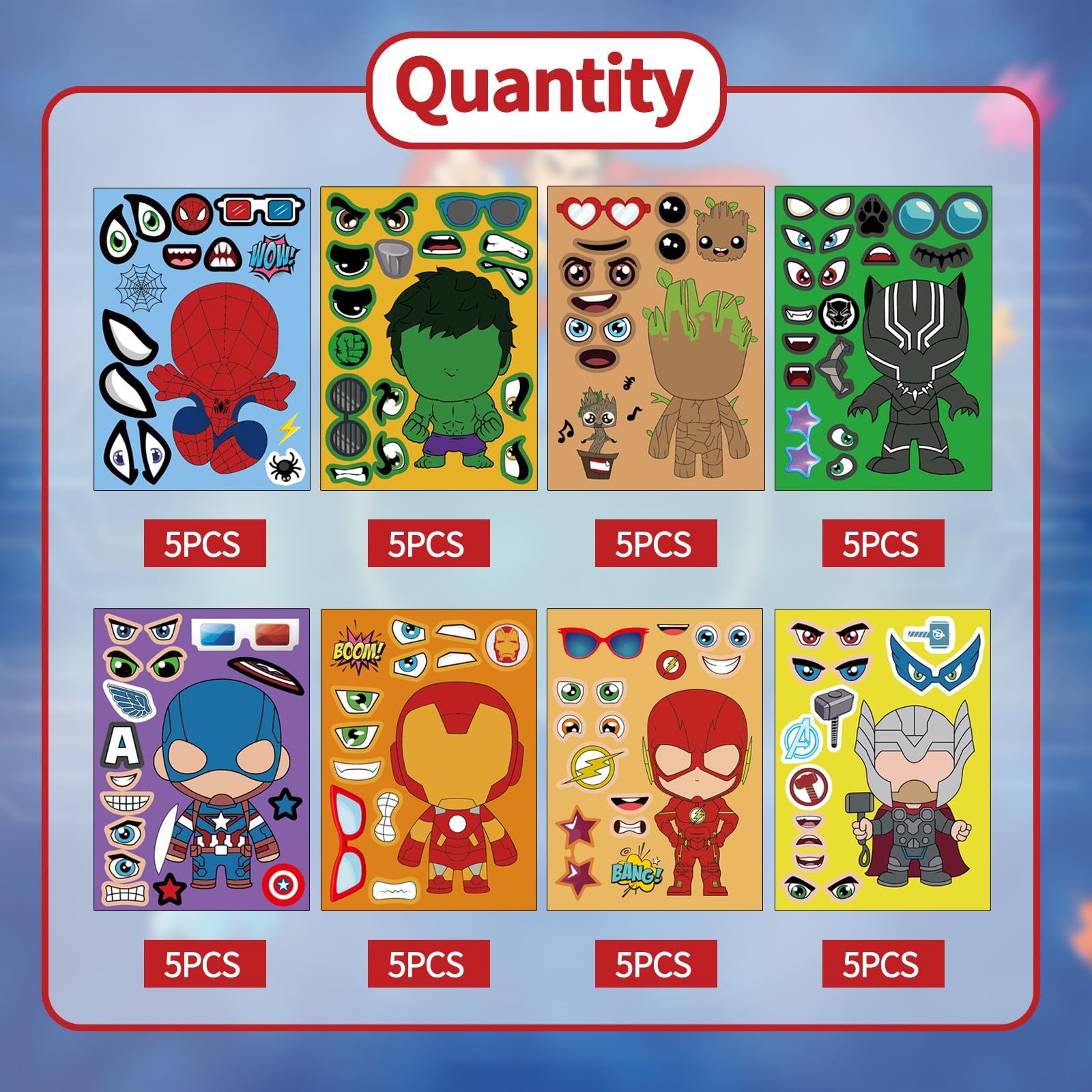 45 Autocollants Vinyle Qualité - Thèmes Super-héros, Comics - Sans Contenu Vulgaire - Pour Personnalisation, Scrapbooking