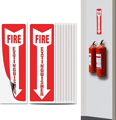 Cosbur Fire Extinguisher Sign with Down Arrow, Safety Stickers, 15 Pack 4