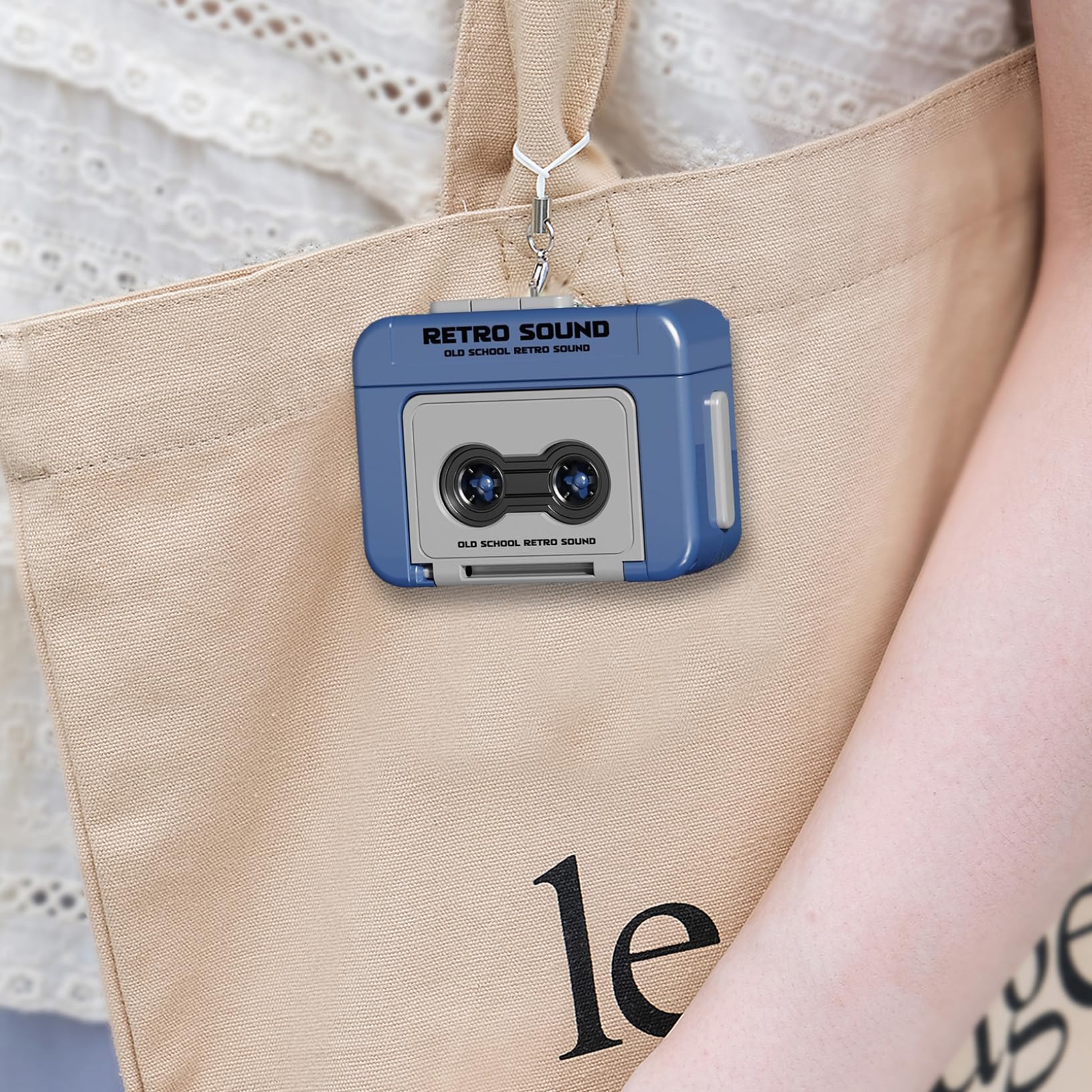 Mini Llavero de grabadora de Cinta, Llavero de Reproductor de Cinta Retro de plástico grabable grabable con música, Reproductor de microcasset para Mochilas, Bolsos, grabadora de Cassette