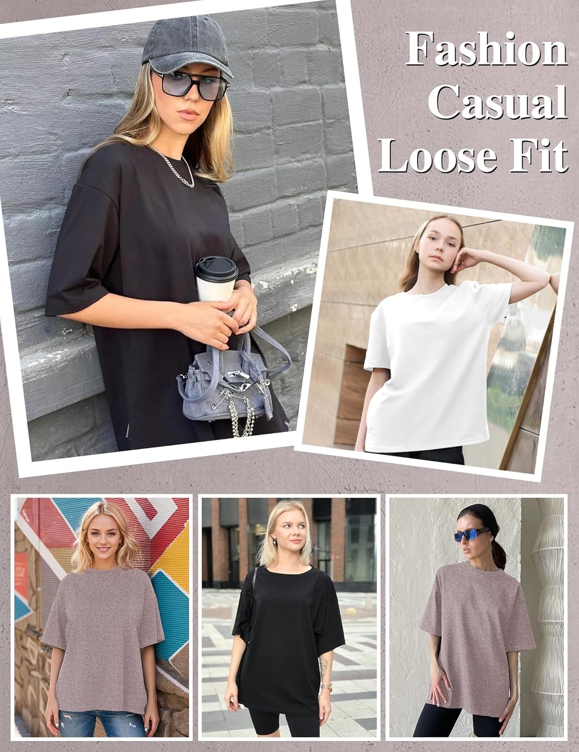 HOPLYNN 3 Pack Womens Oversized T Shirts Loose Fit Crew Neck Summer Short Sleeve Plus Size Tops 2026 Fashion Workout Tees - Image 6