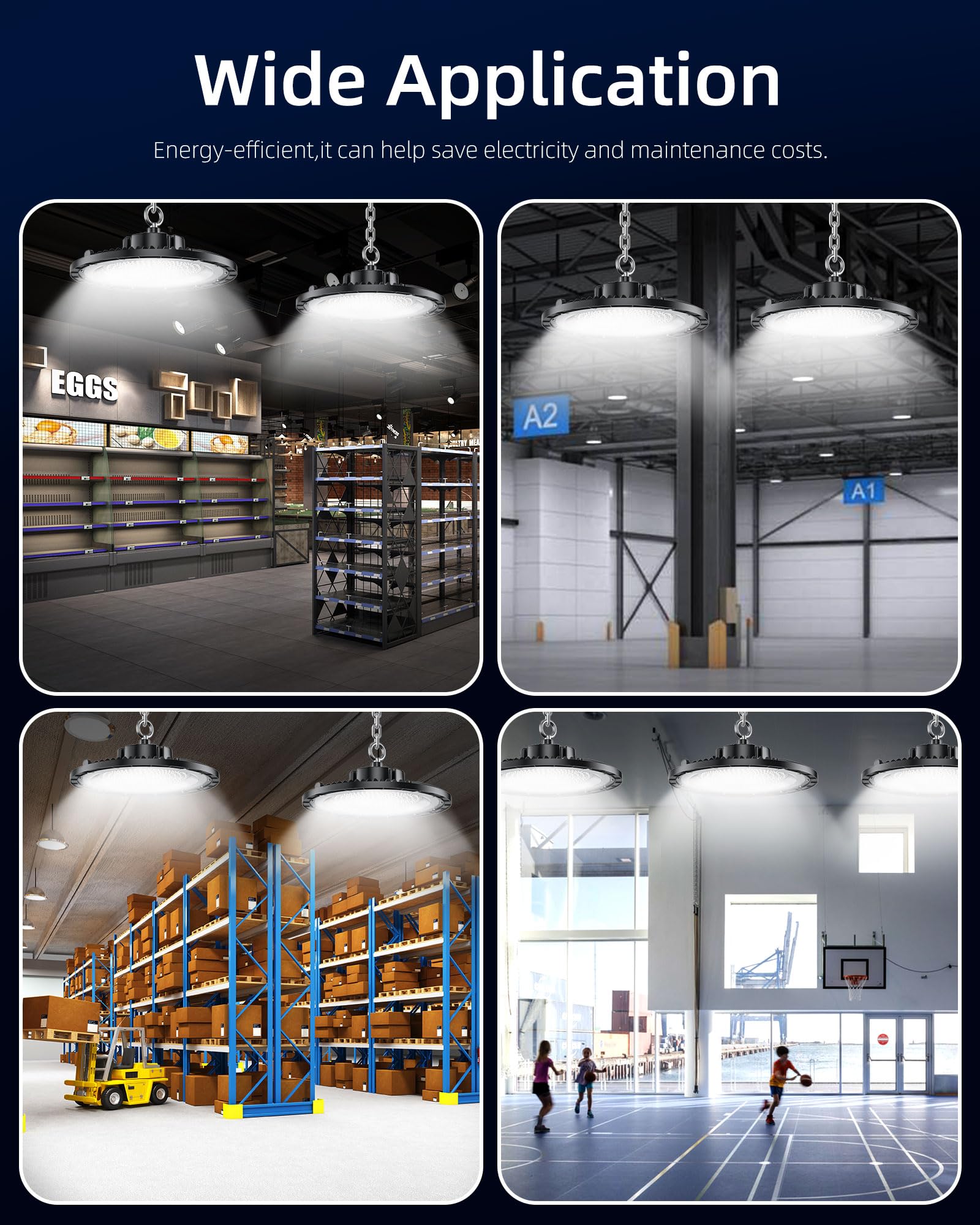 THELUX 200W UFO LED High Bay Light 30000LM IP65 5000K Daylight Super Bright Commercial High Bay LED Shop — view 6
