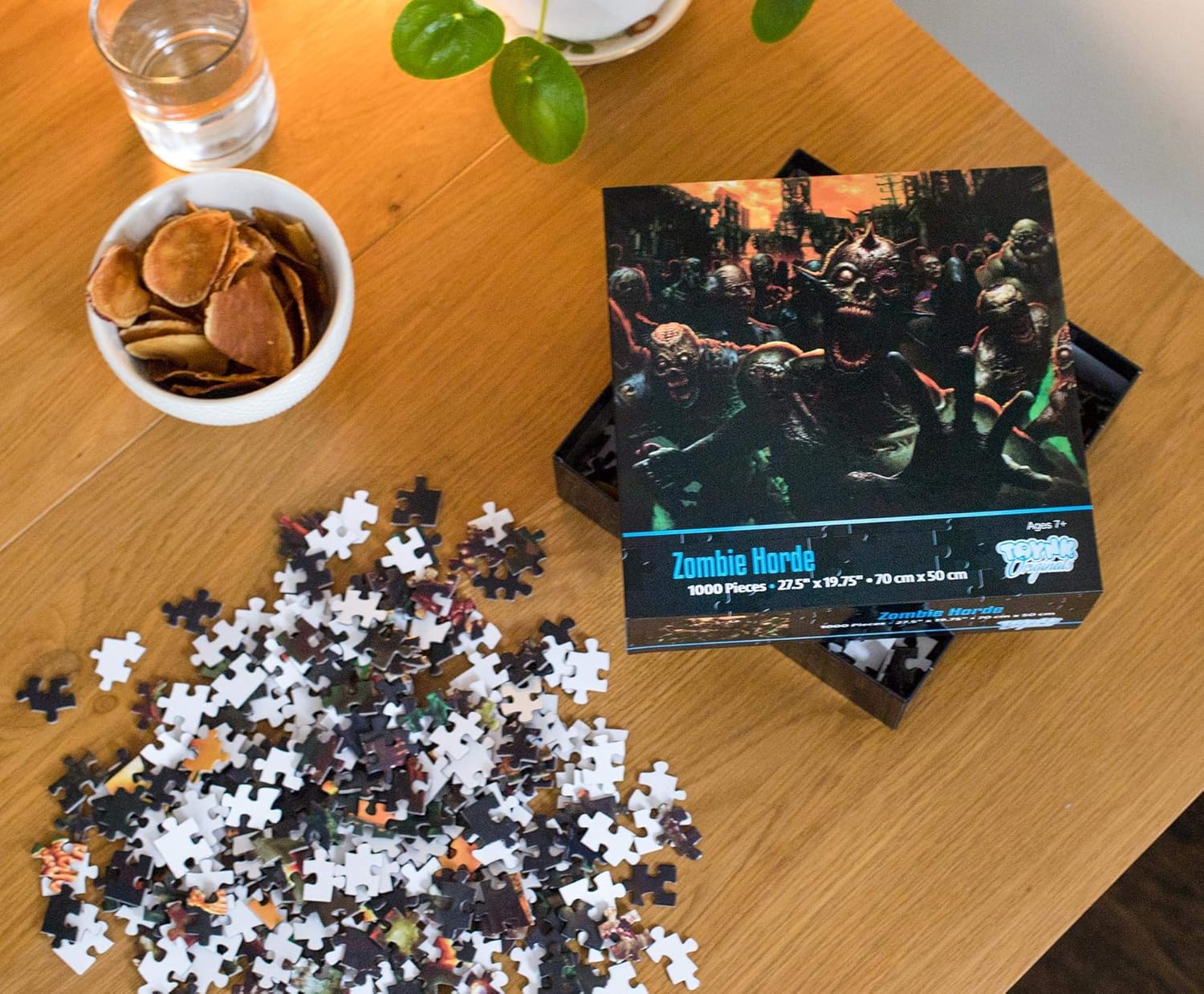 Zombie Horde Monster Horror Puzzle | Difficult 1000 Piece Jigsaw Puzzle for Adults | Challenging Interactive Brain Teaser for Family Game Night | 28 x 20 Inches