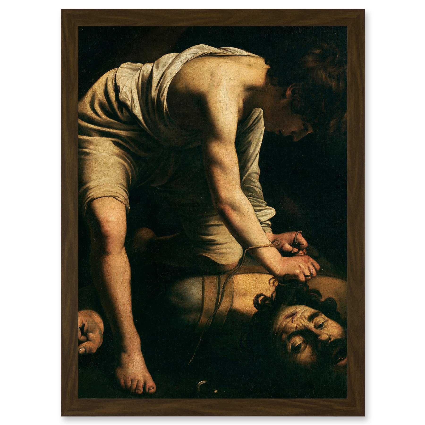 Artery8 Caravaggio David Goliath Religious Painting Artwork Framed Wall Art Print A4