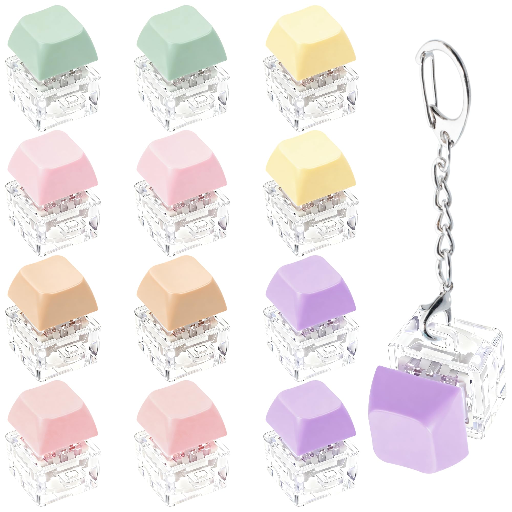 Photo 1 of 12 Pcs Macaron Keyboard Fidget Toy for Kis Adult to Relief Stress, Fidget Keychain Keyboard Decompression Button Finger Clicker Toys, Button Stress Relief Fidget Gifts Birthday Party Favors