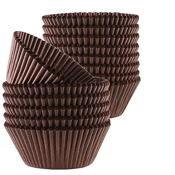 Premium Brown Paper Cupcake Liners - Baking Cups for Muffins, Cupcakes, and More Brown 10 CM (Pack of 100)