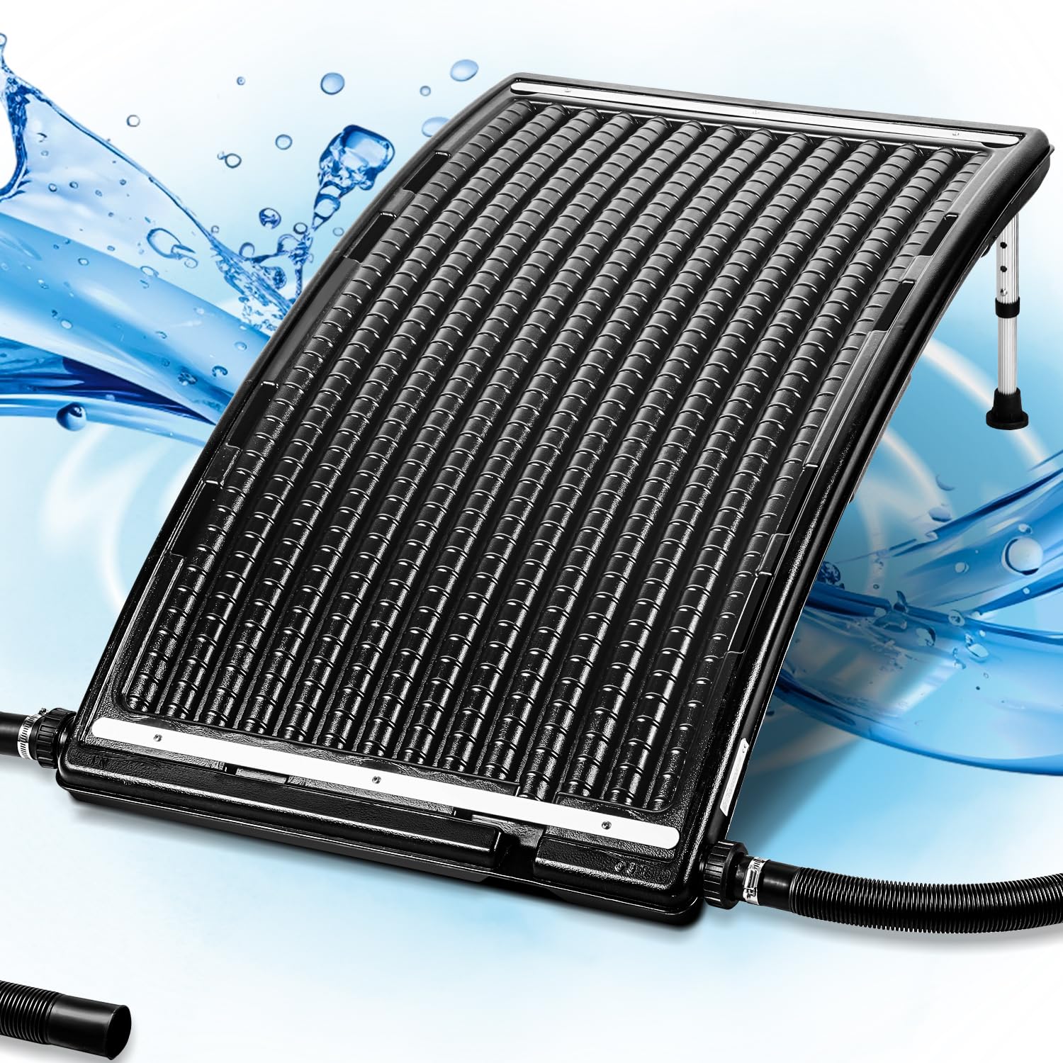 Chauffage solaire de piscine - Panneau solaire - 110 x 65 x 15 cm - Chauffage solaire 10 000 l/h - Raccord de 38 mm - Chauffage solaire extensible - Système solaire pour eau chaude, douche de