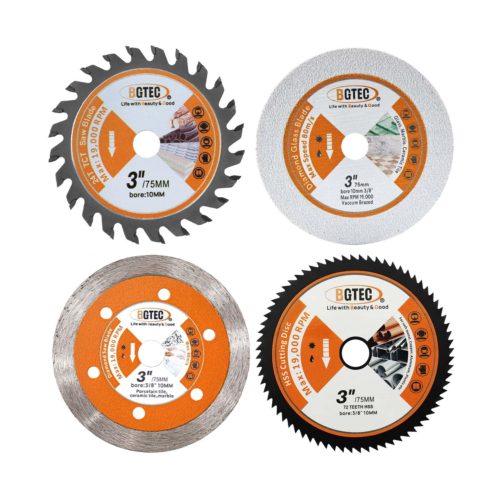 BGTEC Metal & Wood Cutting Wheels - 4 Blades -30 BGTEC Metal & Wood Cutting Wheels - 4 Blades -30