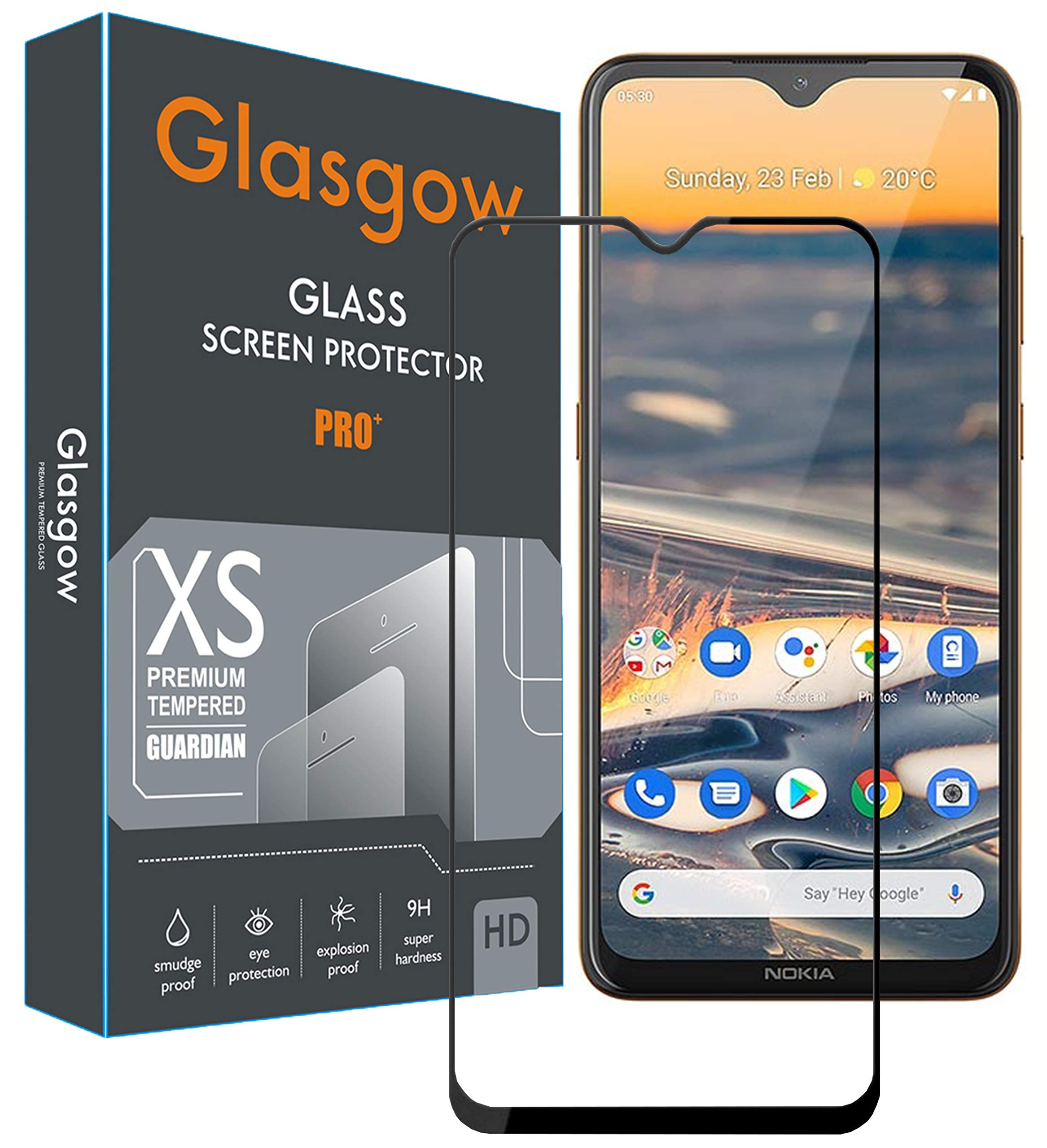 Glasgow Full Protection Tempered Glass for Nokia 5.3 Top Notch Edge to Edge Full Screen Coverage [Anti-Scratch] [Gorilla] [Free Cleaning Kit Included] - Black (B08K398YXZ) Amazon Price History, Amazon Price Tracker