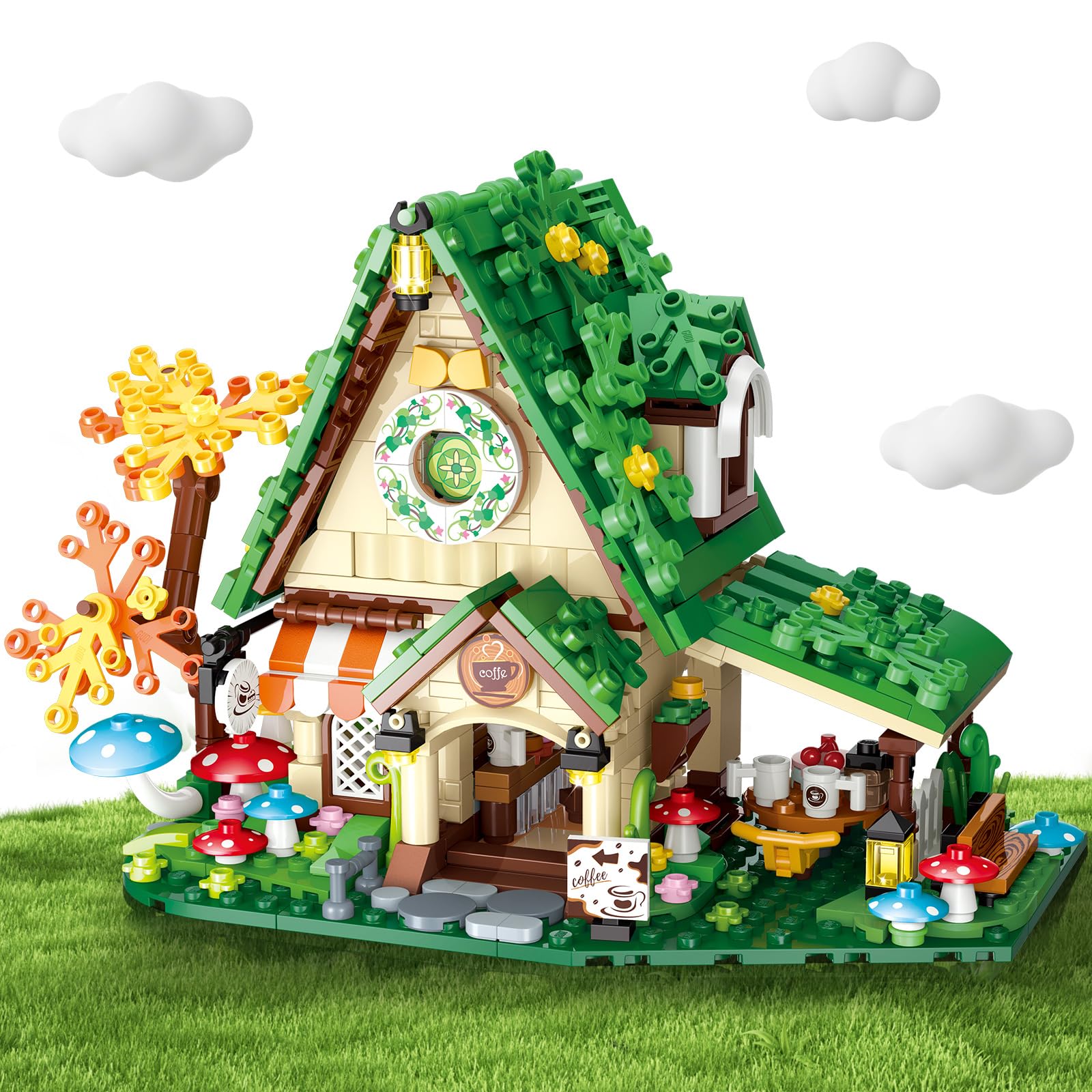 Cafe Flower House Building Toy That Compatible With Lego Sets