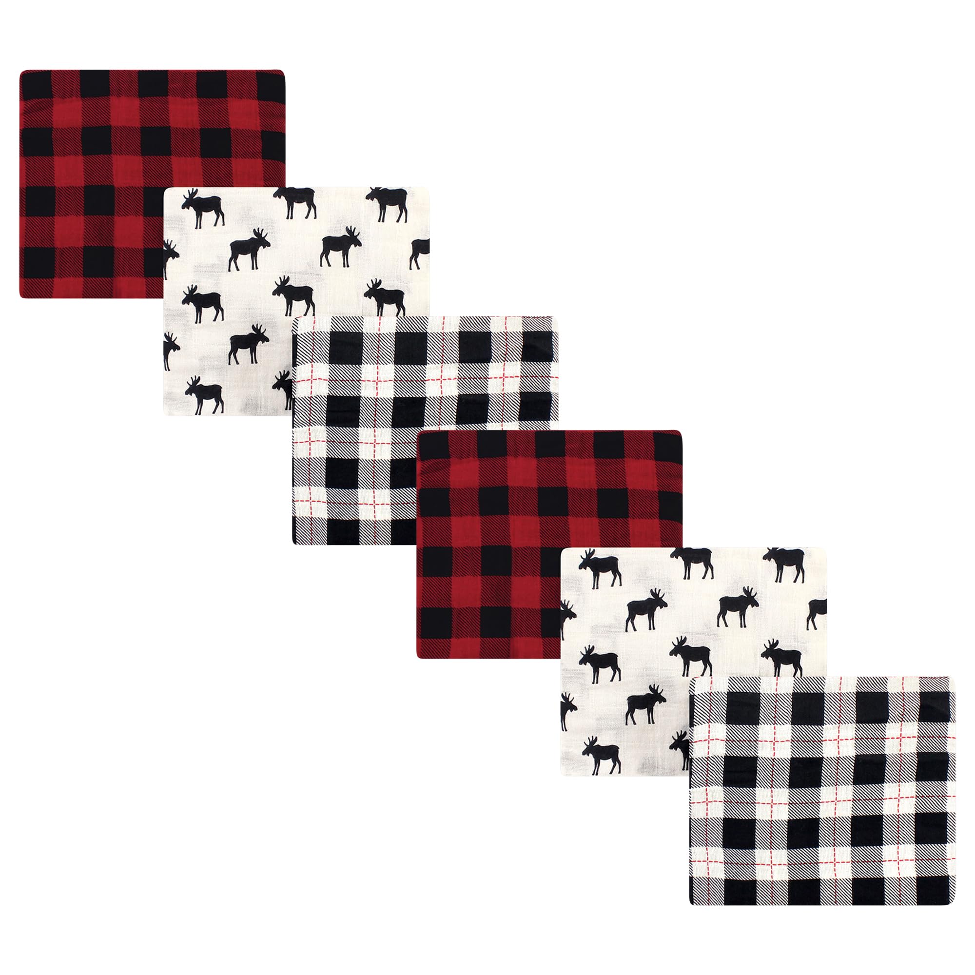 Hudson Baby Juego de Mantas Niños Cuna Unisex de Muselina de Algodón para Bebé, 6 Piezas, 6 Unidades