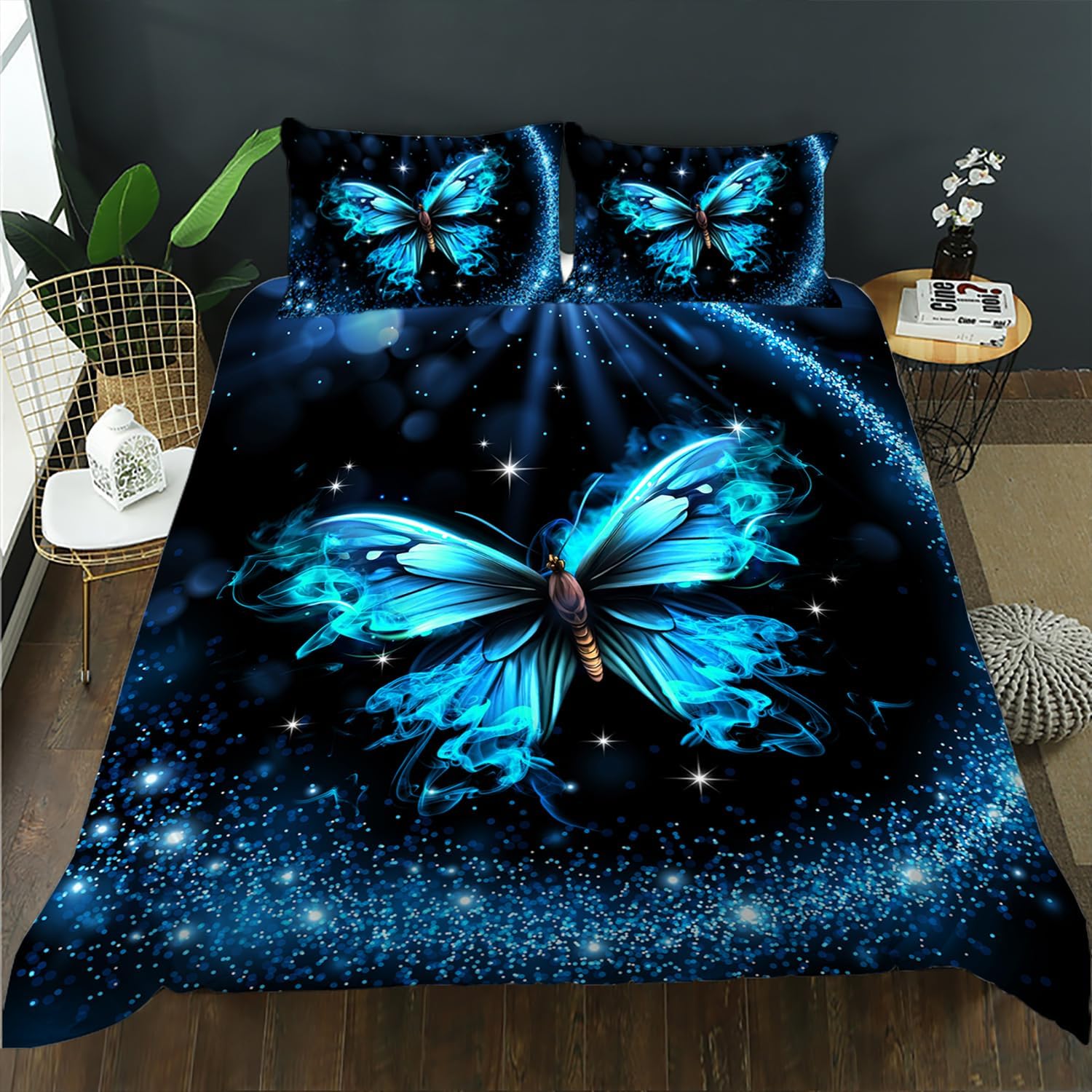 Housse de couette 240 x 260 anti-plis en microfibre douce pour lit adulte