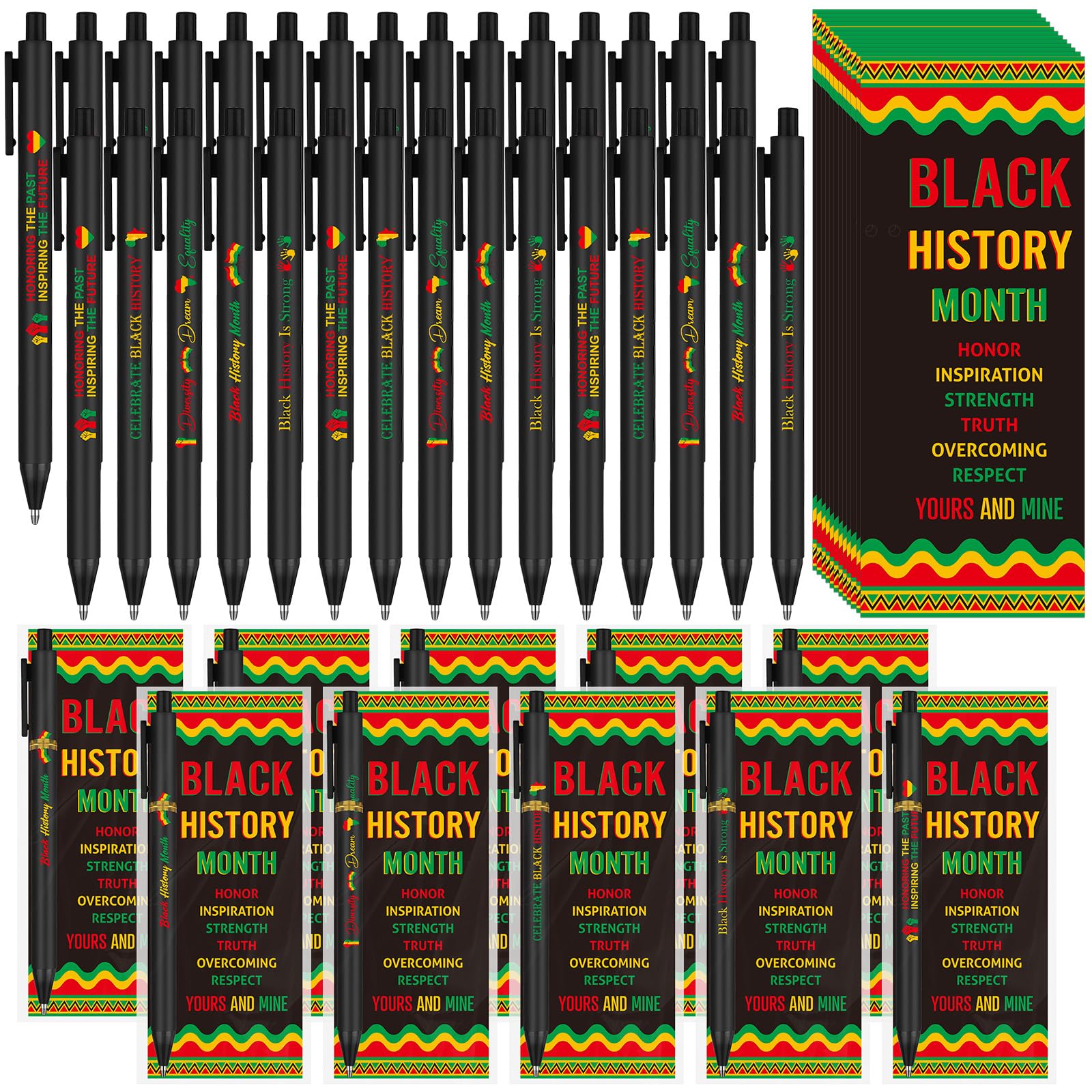 50 Sets Black History Month Gifts Black History Pens Bookmarks School Event