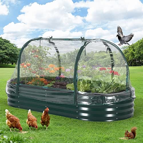 PeakPursuit Galvanized Raised Garden Bed Kit Large Durable Planter Raised