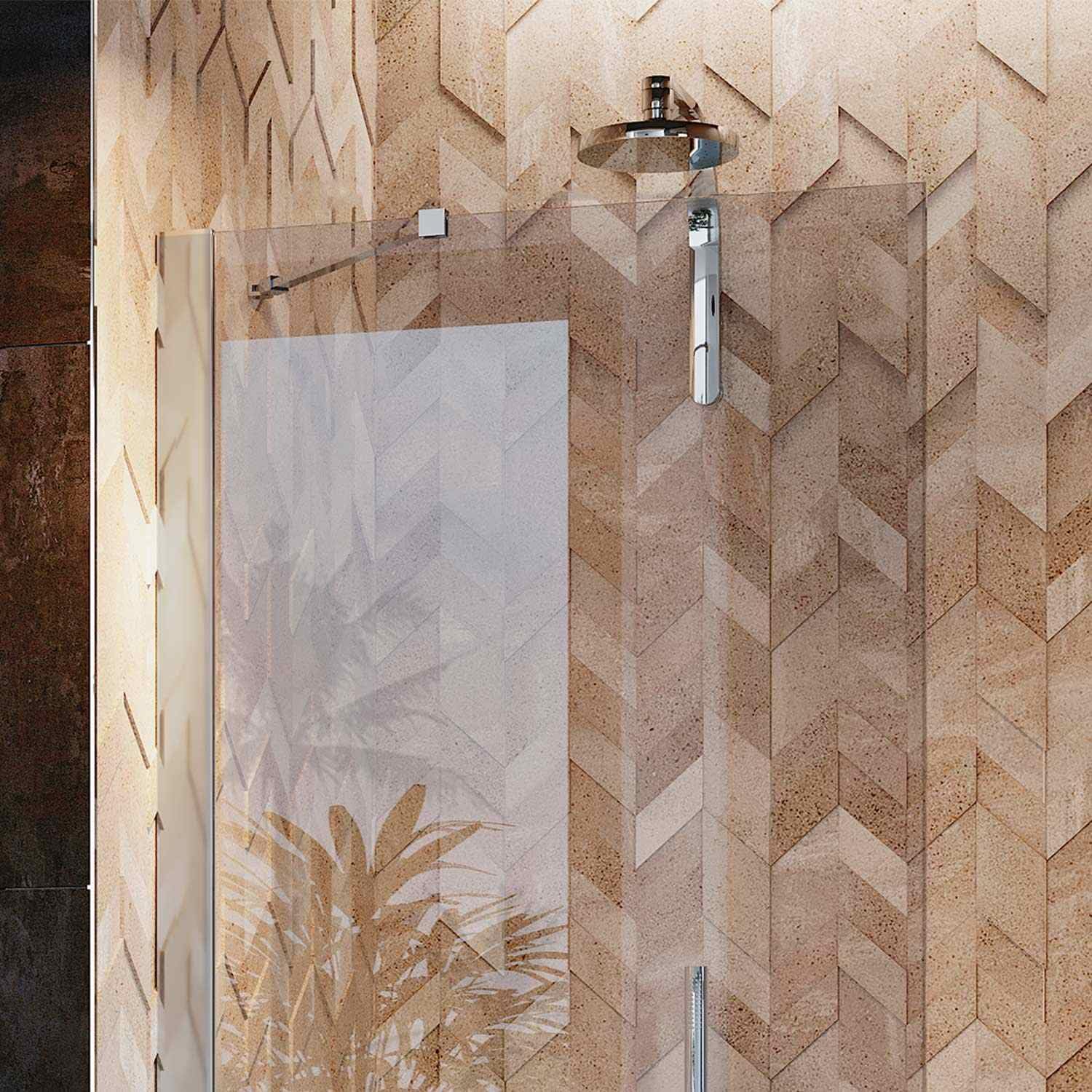 Idralite Pared de Ducha Walk In 40CM H190 Cristal Transparente con Tratamiento Antical Mod. Flip