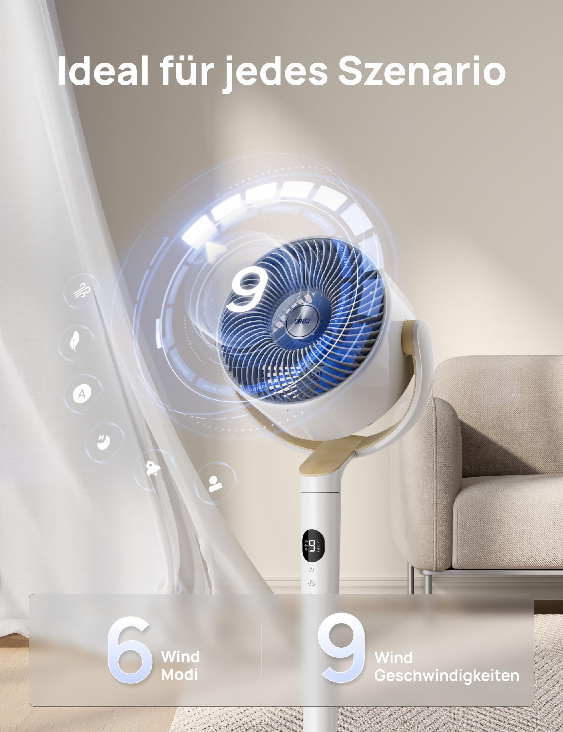 Dreo Smart Standventilator mit RGB Light – Bild 6