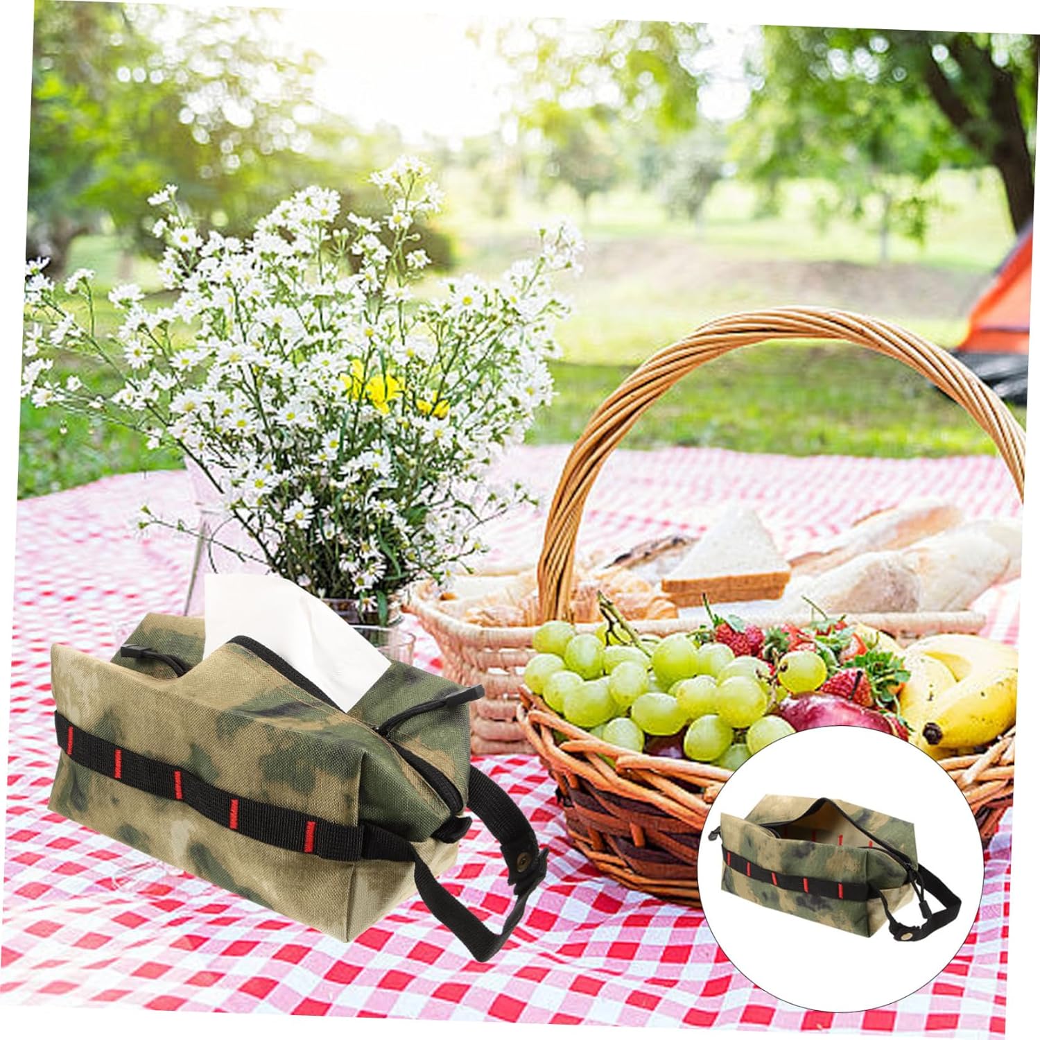 Sosoport 4pcs Box Hanging Camping Tissue Dispenser Outdoor Accessory Compact Napkin Container