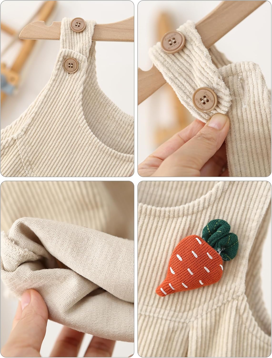 Happy Cherry Toddler Boy Girls Corduroy Overalls Toddler Bib Pants Infant Baby Suspender Jumpsuit Romper