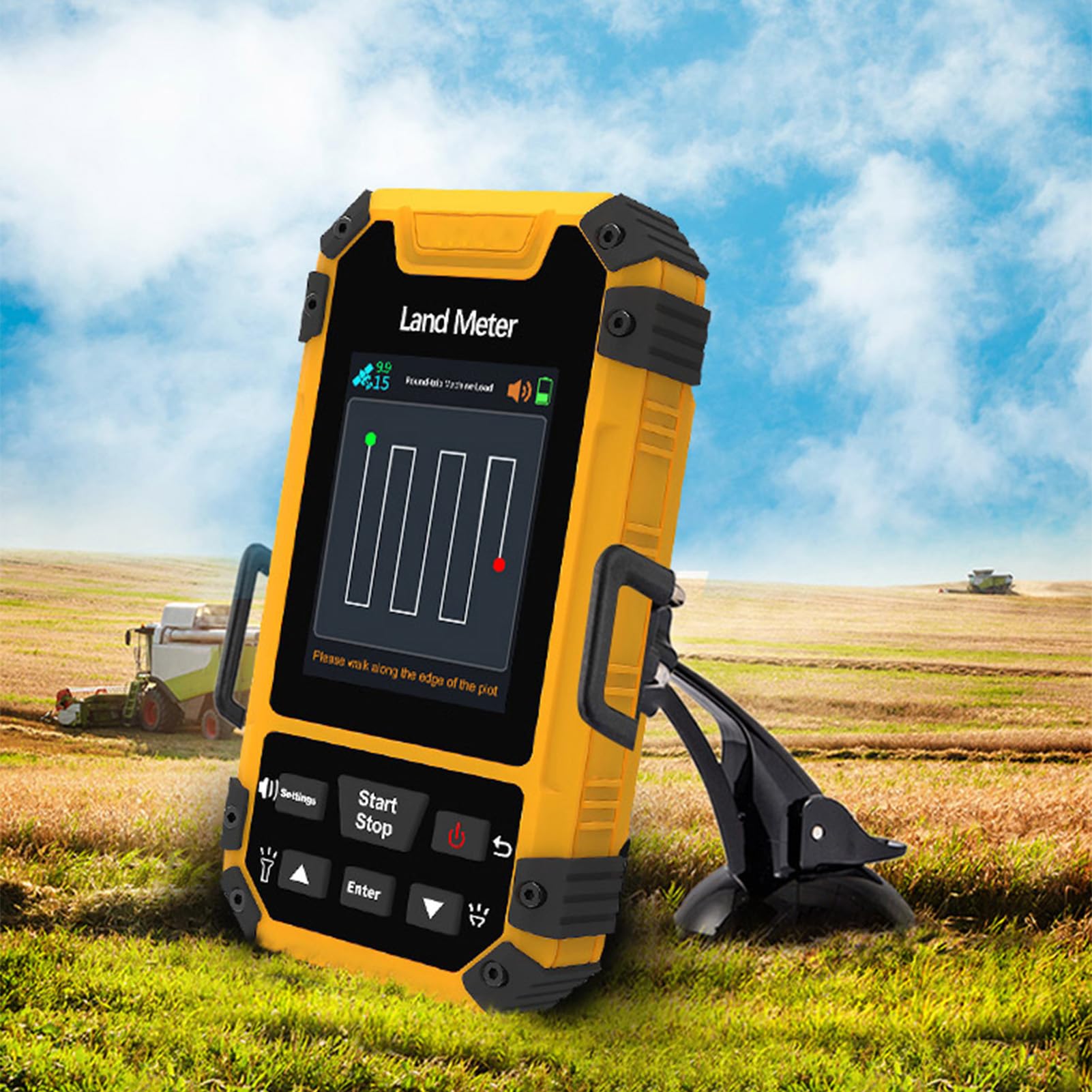 Instrument de Mesure GNSS Multimode pour Levés Topographiques, Compteur de Surface Portable avec écran Couleur 2,4 Pouces et Instructions Vocales, pour la Mesure la Surface