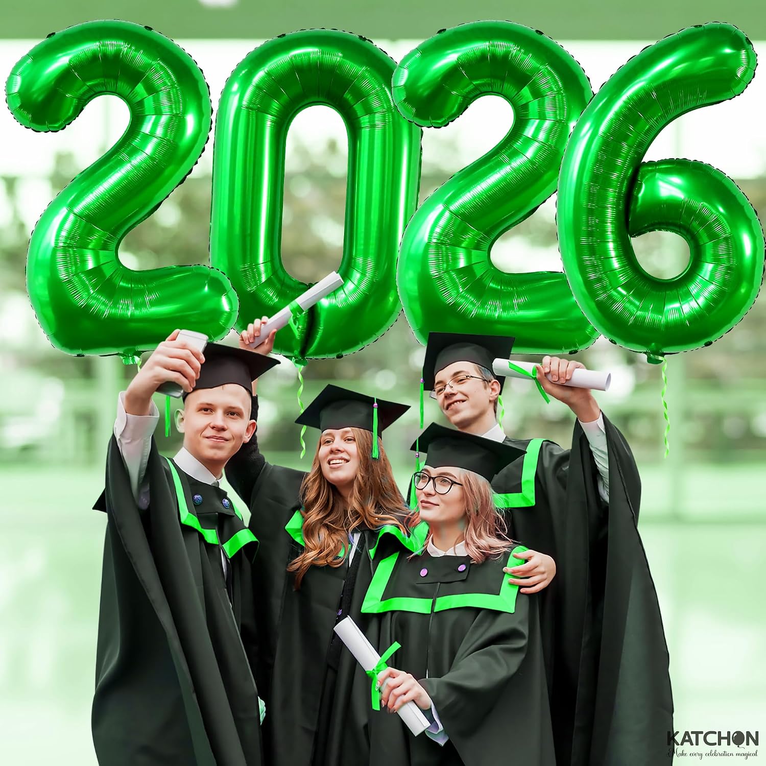 Green 2026 Balloons 42 Inch, Giant Green Graduation Decorations 2026, Foil Number 2026 Graduation Balloons Class of 2026 Decorations | Graduation Party Decorations | Prom Decorations 2026, Katchon