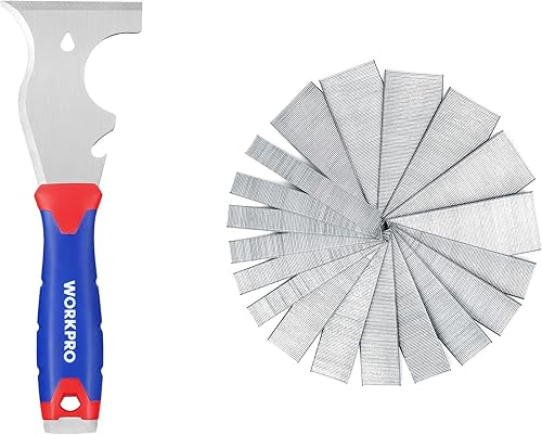 WORKPRO Uñas Brad de calibre 18 y raspador de pintura WORKPRO de 2 pulgadas, 1-14 pulgadas, 34 pulgadas, 6000 unidades de clavos universales para