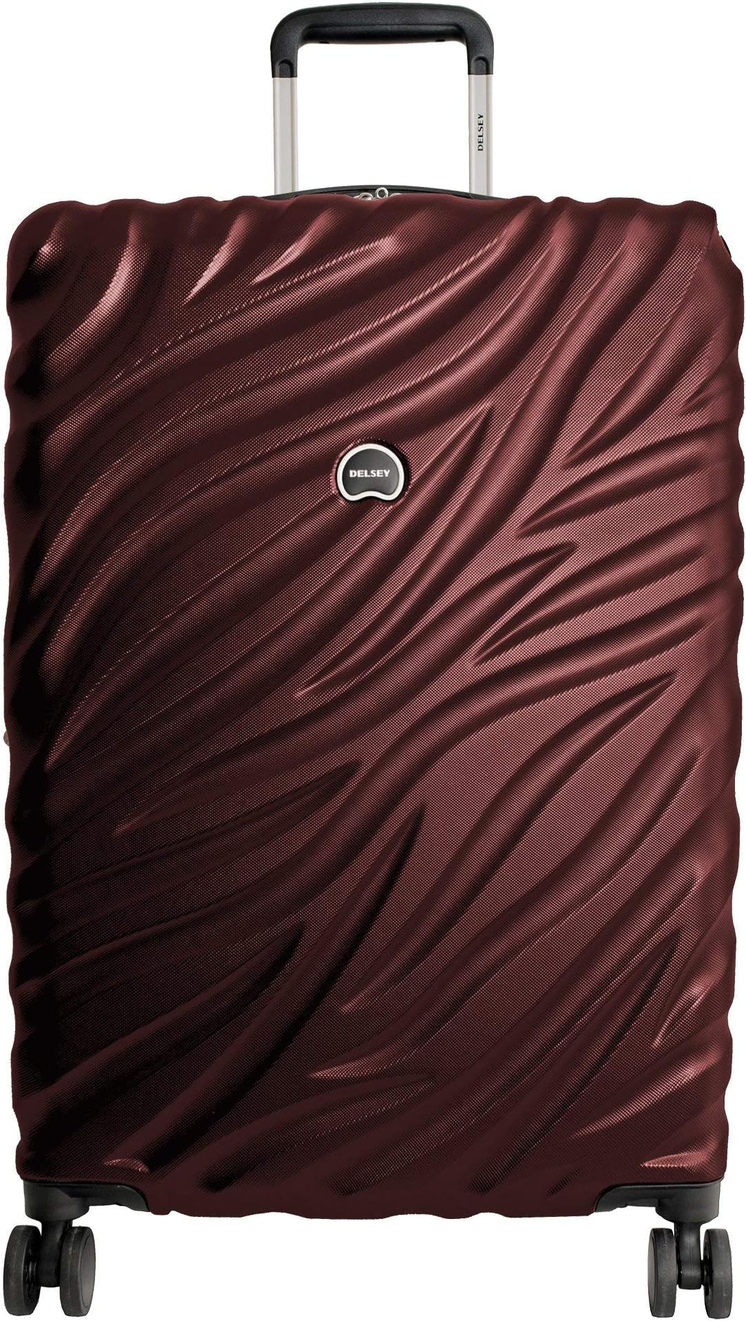 Alexis Durable Hardside Luggage, Expandable Lightweight 4-Wheel Spinner, Easy Grip Telescoping Handle for Smooth Mobility, TSA-Lock Incorporated, Men and Women, Burgundy, Check-In 25-Inch