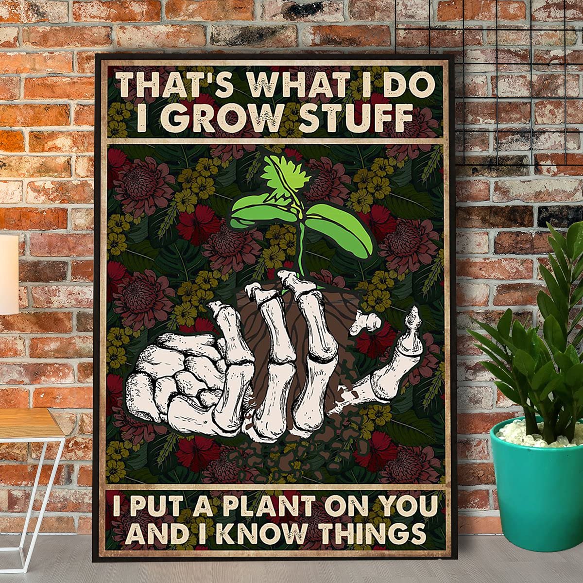HOUVSSEN Tin Sign Gardening Feed Your Mind Paper Poster Wall Art Decoration Home Kitchen Wall Decoration 8x12inch