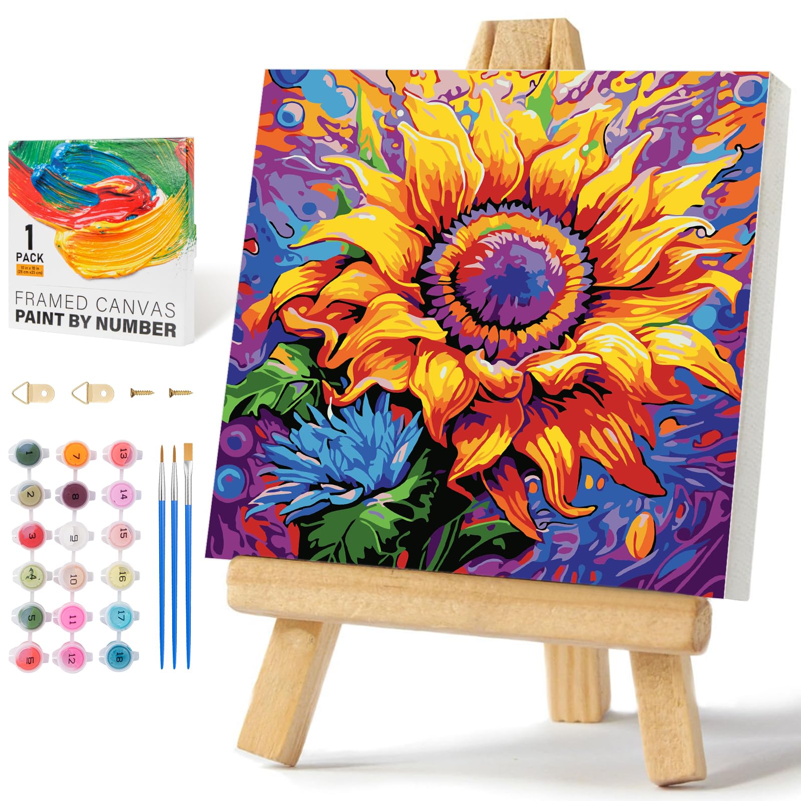 Sunflower Paint by Numbers Kit - Easy Adult Art -8