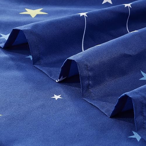 Miniatura 7 de Homiest Juego de sábanas de microfibra de constelación de 4 piezas, ropa de cama suave con patrón de estrellas, sábanas completas de bolsillo