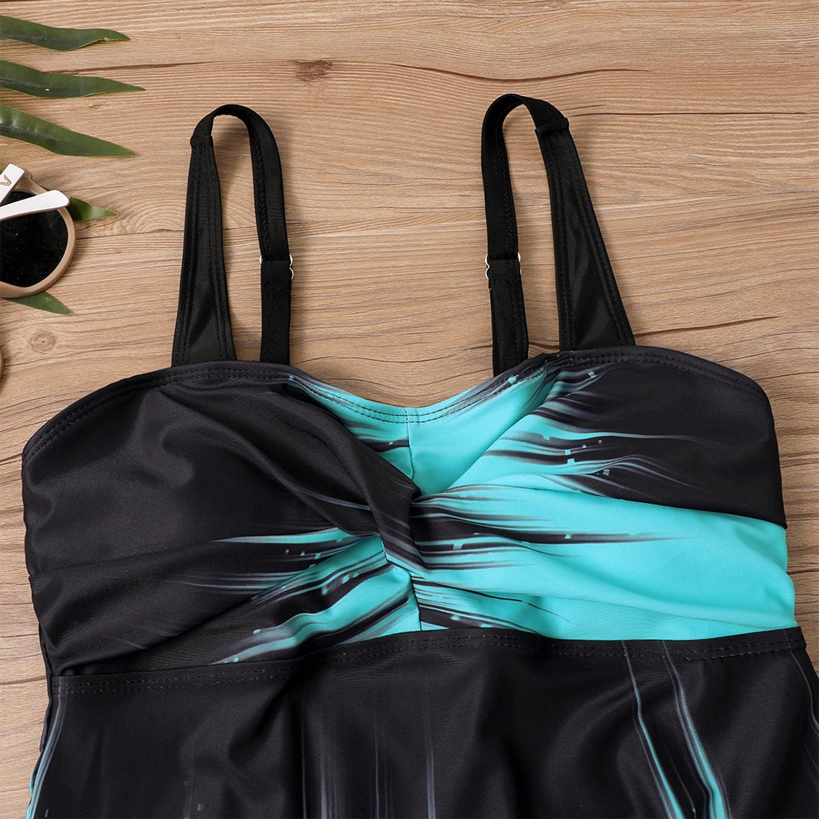 uxxnjfg Maillot De Bain Femme 2 Pieces Shorty Tankini Grande Taille Ensemble Maillot De Bain Taille Haute Amincissant avec Armature Ete Swimwear