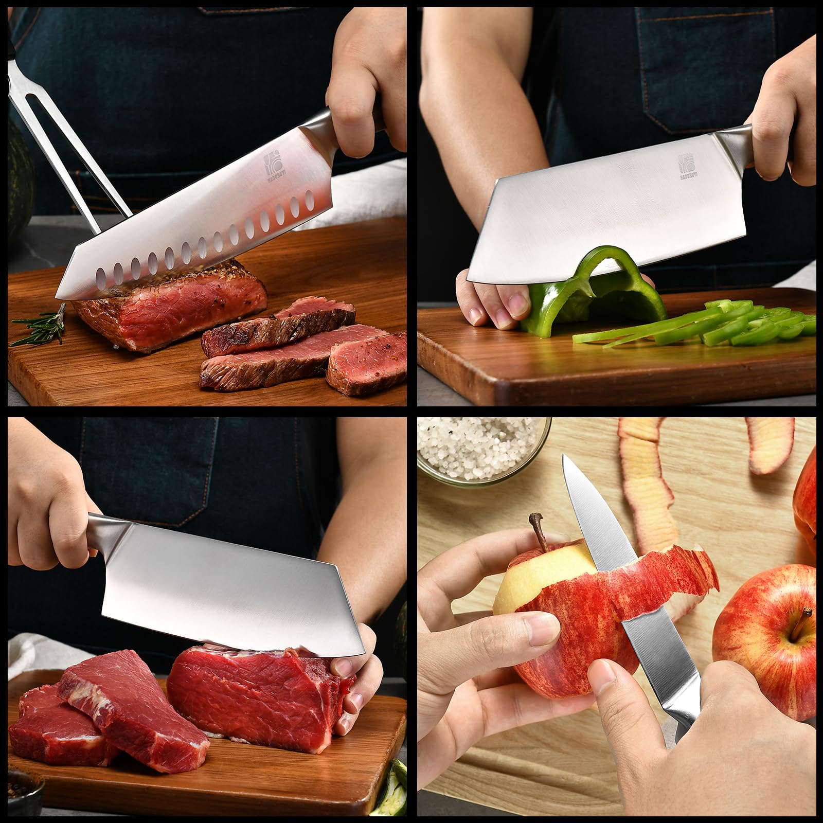 3-Piece Professional Chef Knife Set - Ultra-Sharp Kitchen Knives with Ergonomic Steel Handle, Ideal for Home, Outdoor, Camping, BBQ, and Gifts for Men — Amazon image 5