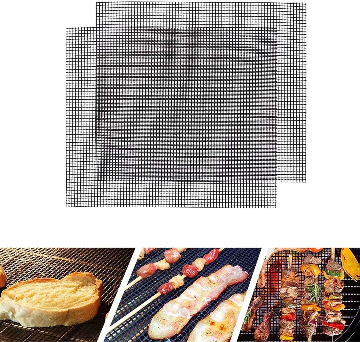 Amazon.co.jp グリルマット バーベキュー 網 BBQマット くっつかない 両面利用 耐高温 焦げ付き防止 再利用可能 格子マット