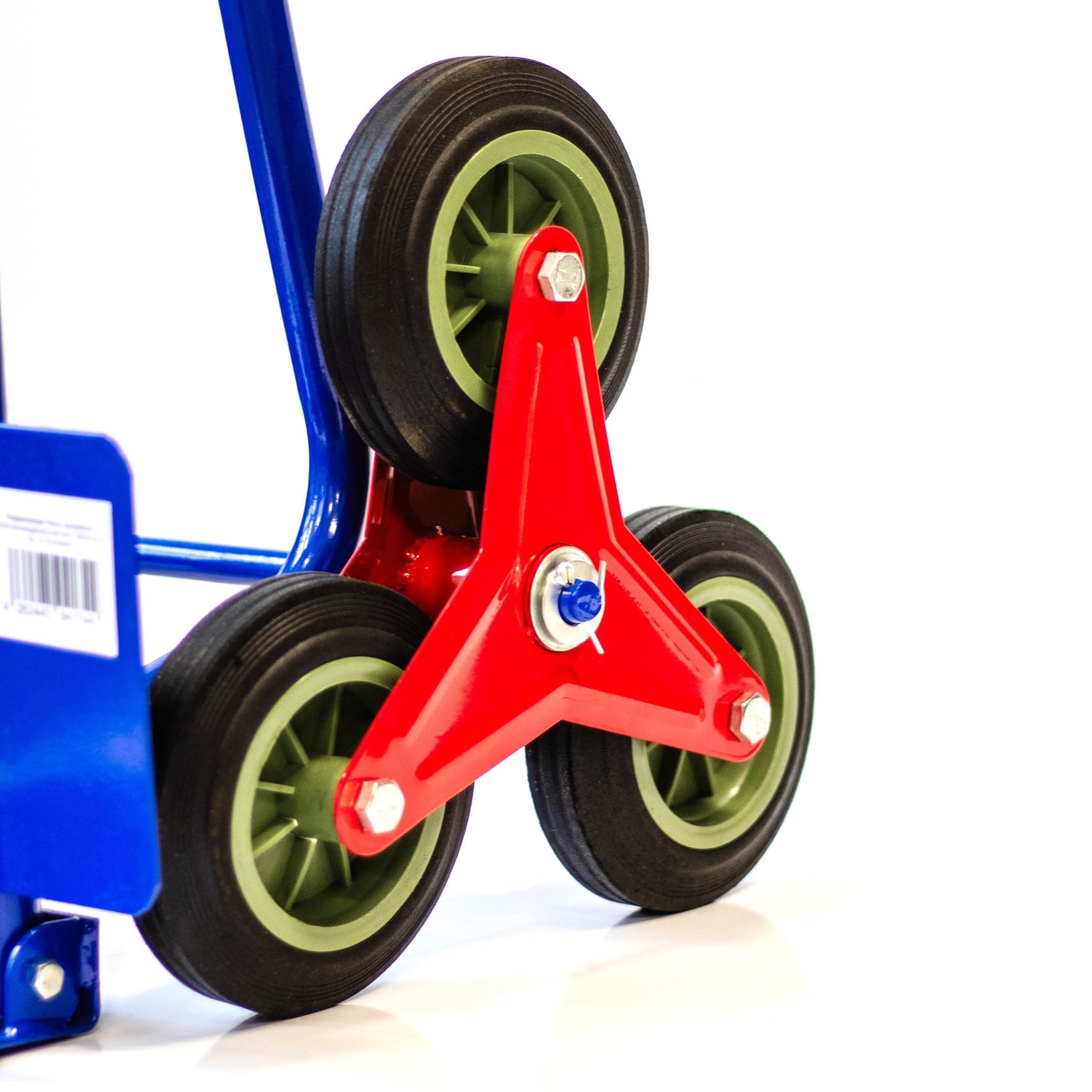 Treppensteiger Klappbar, max. 200 kg, Sackkarre, Pulverbeschichtet Blau Ideal für Treppe Logistik Transport Flexibel lagerbar Höhenverstellbar 6X Vollgummi Reifen - Klappbare Treppensackkarre