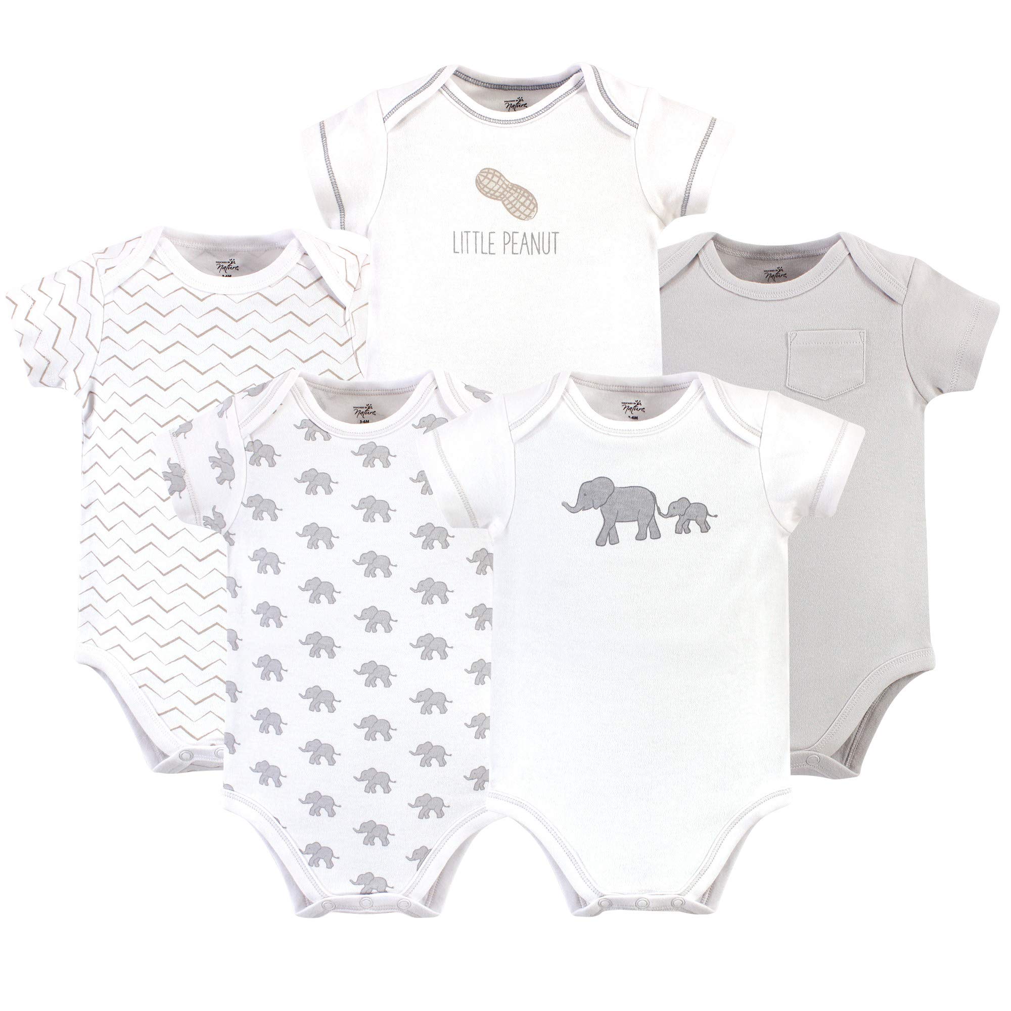 Touched by Nature Organic Cotton Bodysuits Set de Playera Unisex bebé