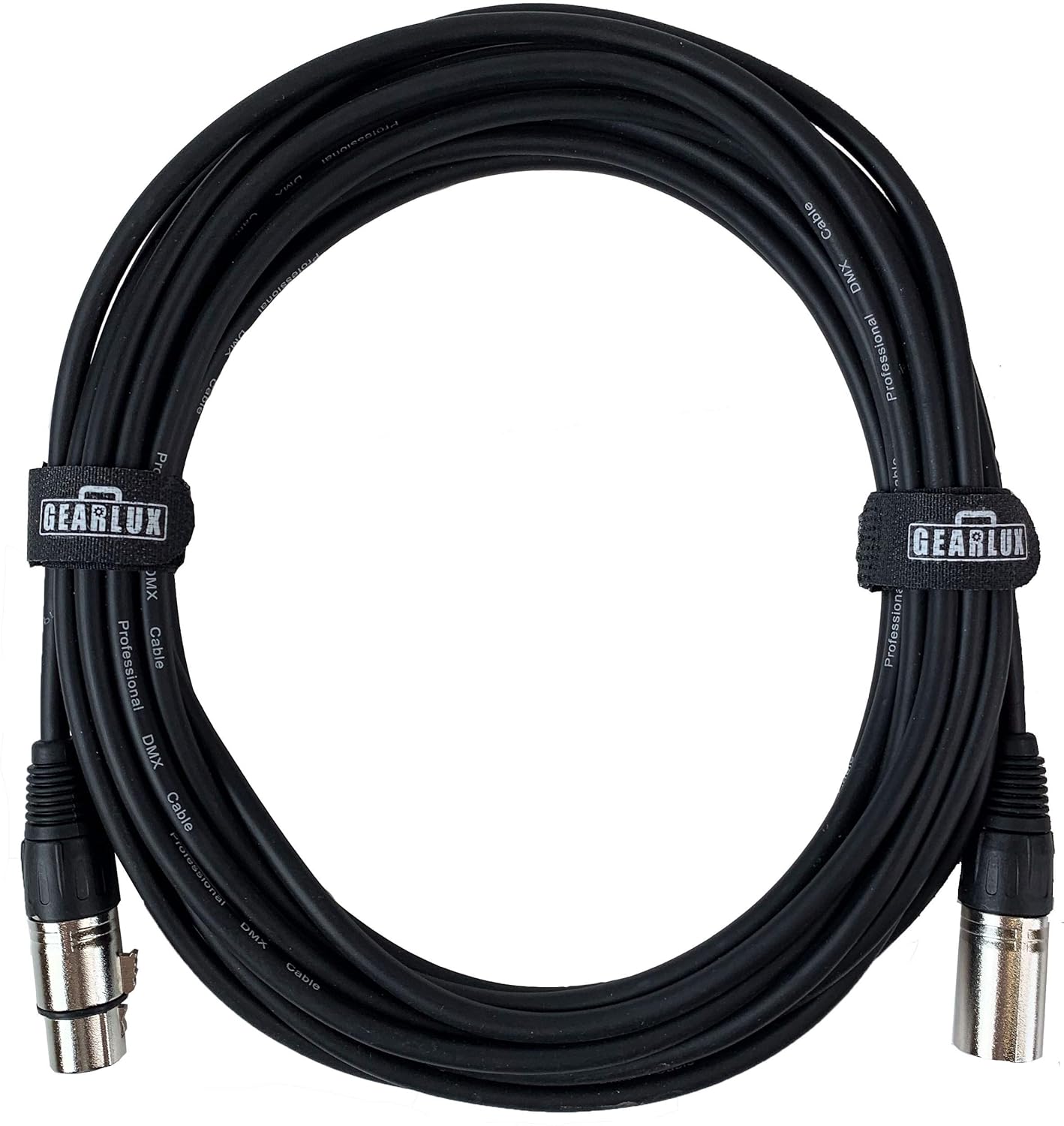 Gearlux DMX Cable, 3 Pin, Male to Female, 25 Feet - 6 Pack