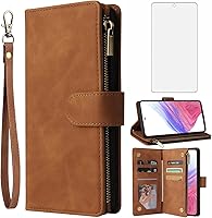 Vista 7 de Asuwish Funda compatible con Samsung Galaxy A53 5G 2022 y protector de pantalla de vidrio templado, funda de cuero con tapa para tarjetero, fundas