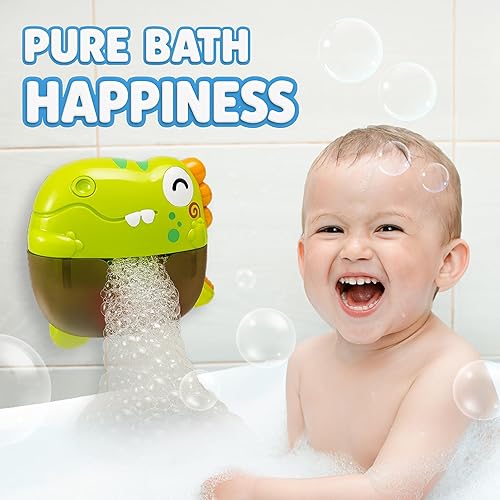 Miniatura 8 de Máquina de burbujas de baño  Máquina de baño de burbujas con luces y música  Juguetes de baño para bebés  Juguetes de dinosaurio para niños de 2 a 4