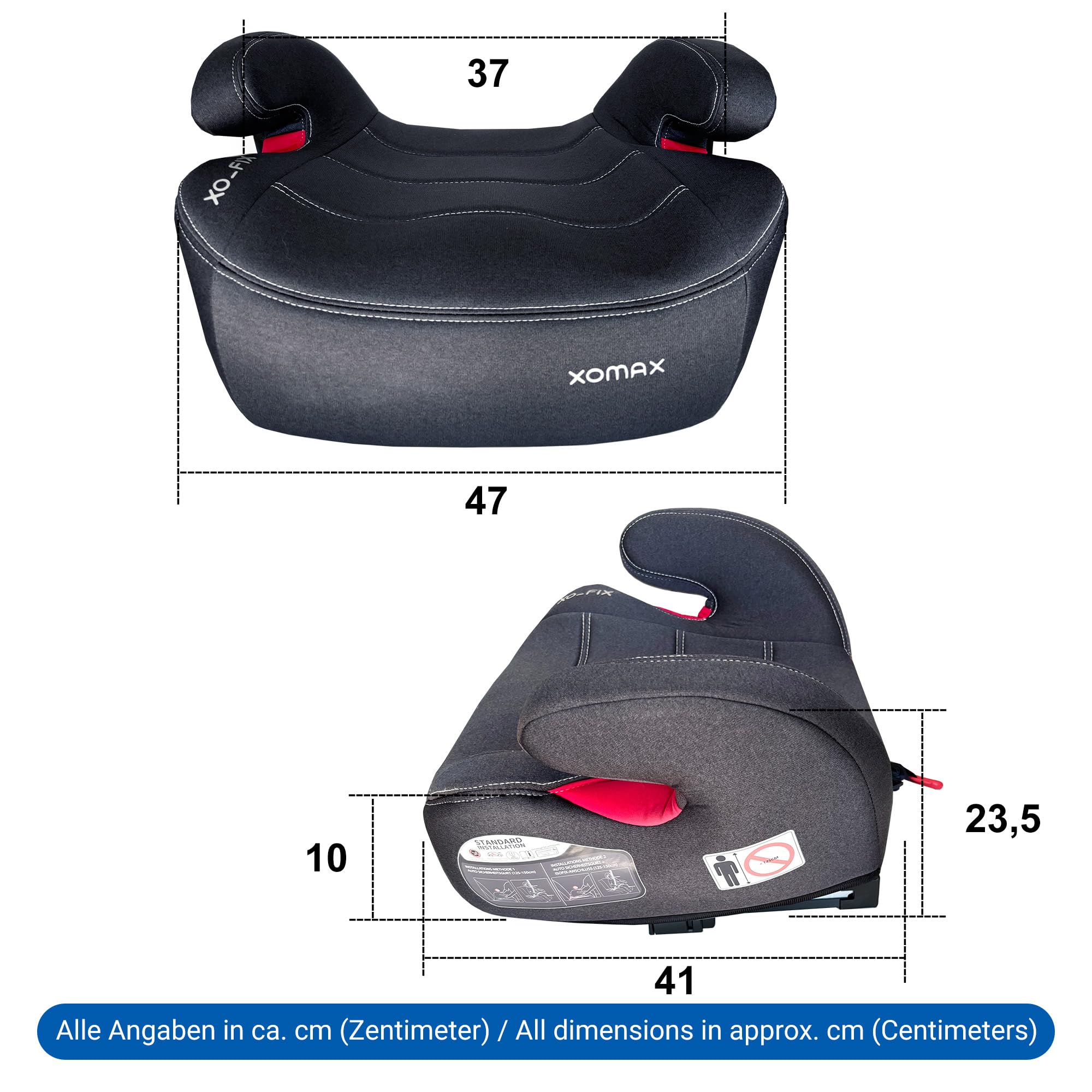 XOMAX XL-313 Seggiolino Auto Con ISOFIX Per Bambini 15-36 Kg (6-12 Anni) - Guida Cintura, Rivestimento Lavabile, Omologazione ECE R129